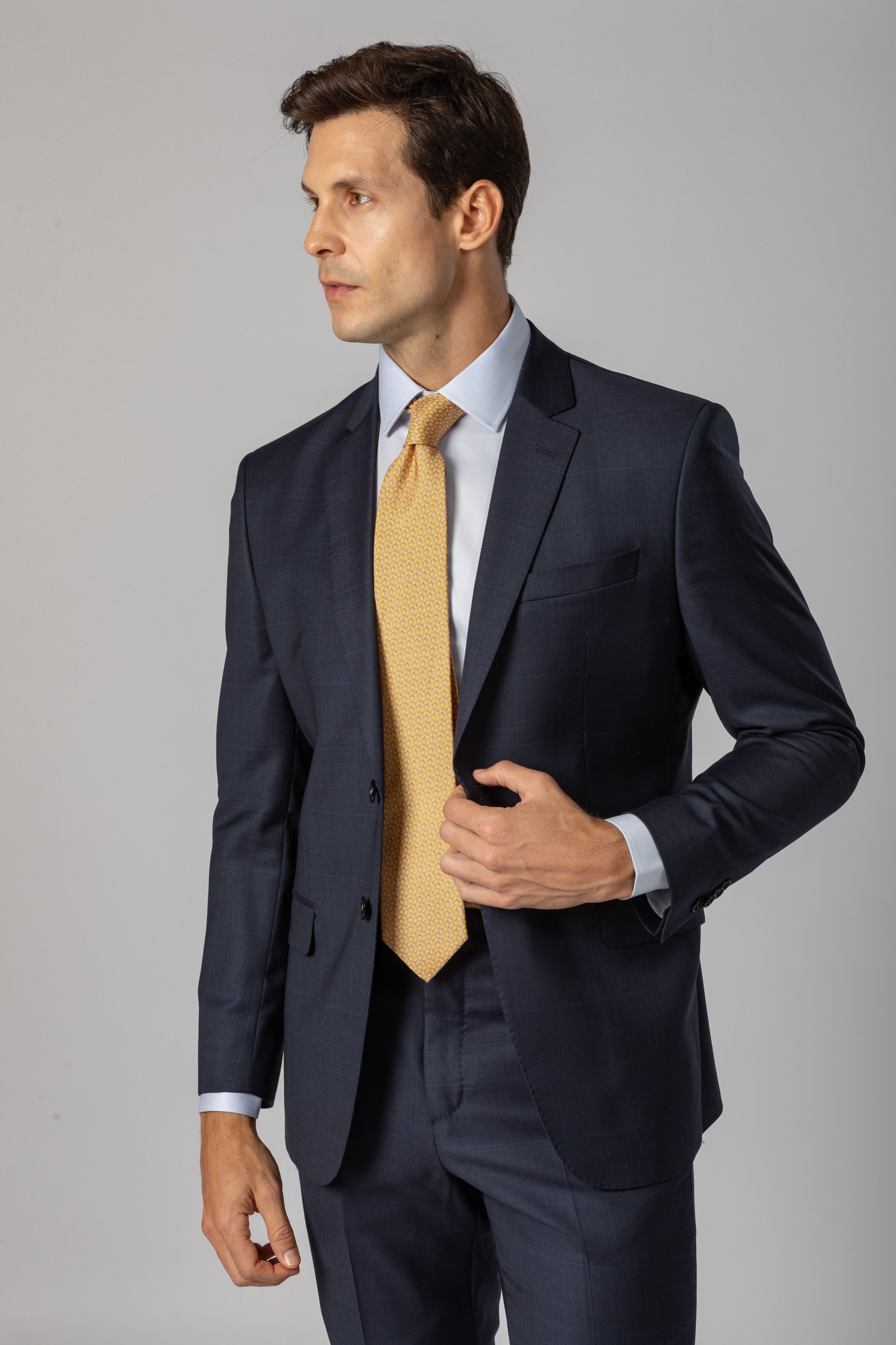 Costume Reda Super 130 Slim Window Pane Marinho