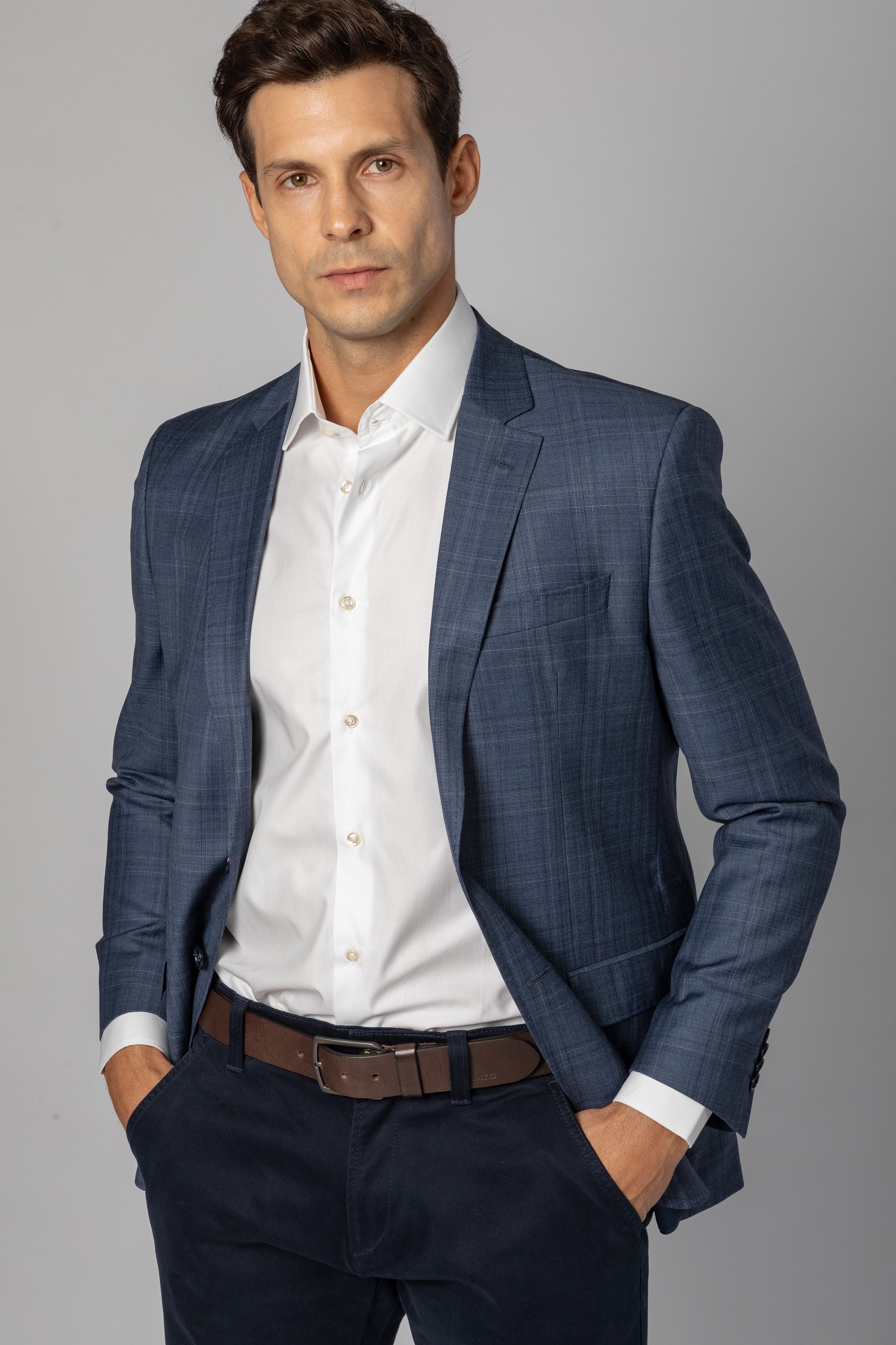 Blazer Reda Super 130 Slim Window Pane Azul