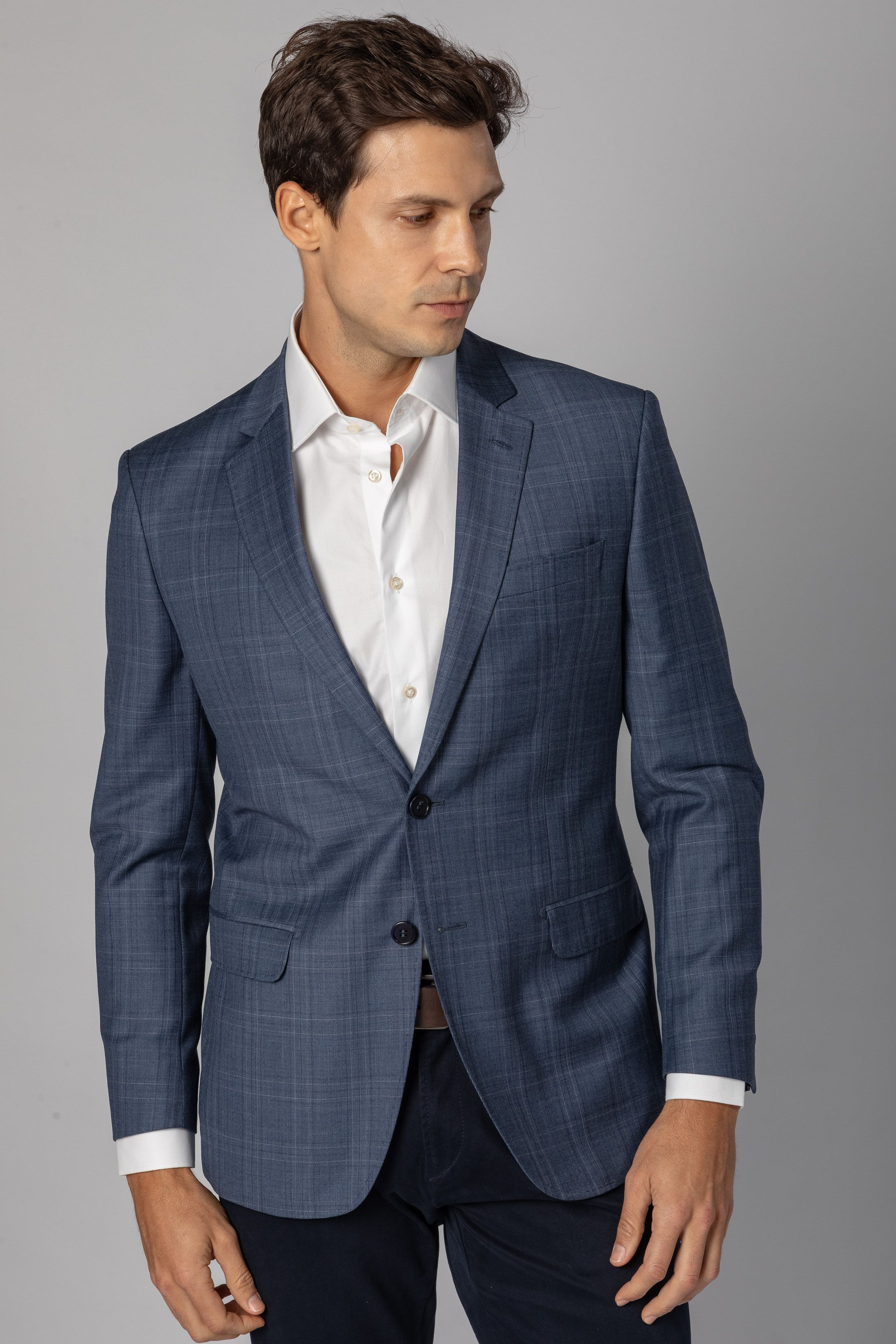 Blazer Reda Super 130 Slim Window Pane Azul