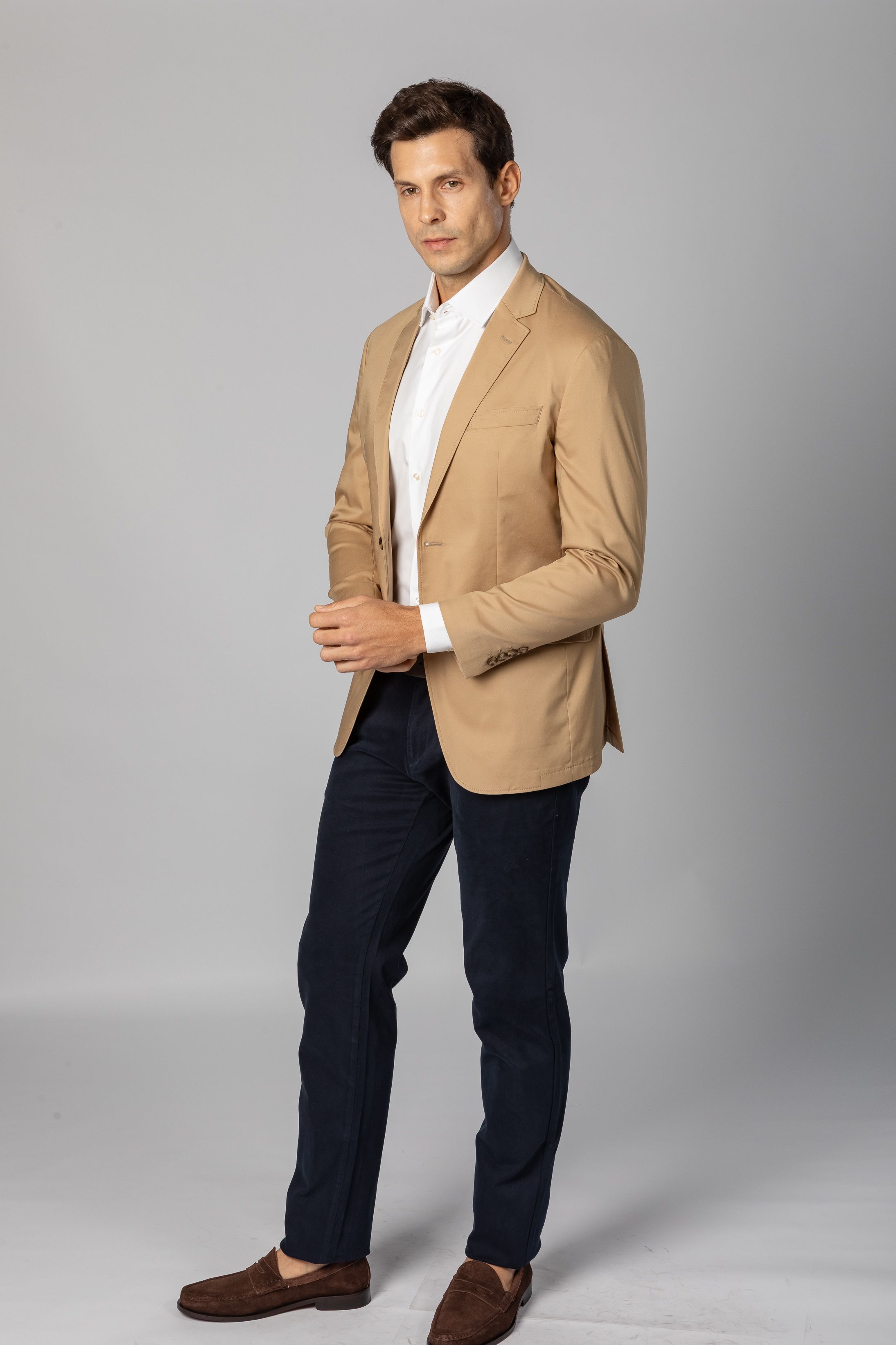 Blazer Slim Fit Caqui