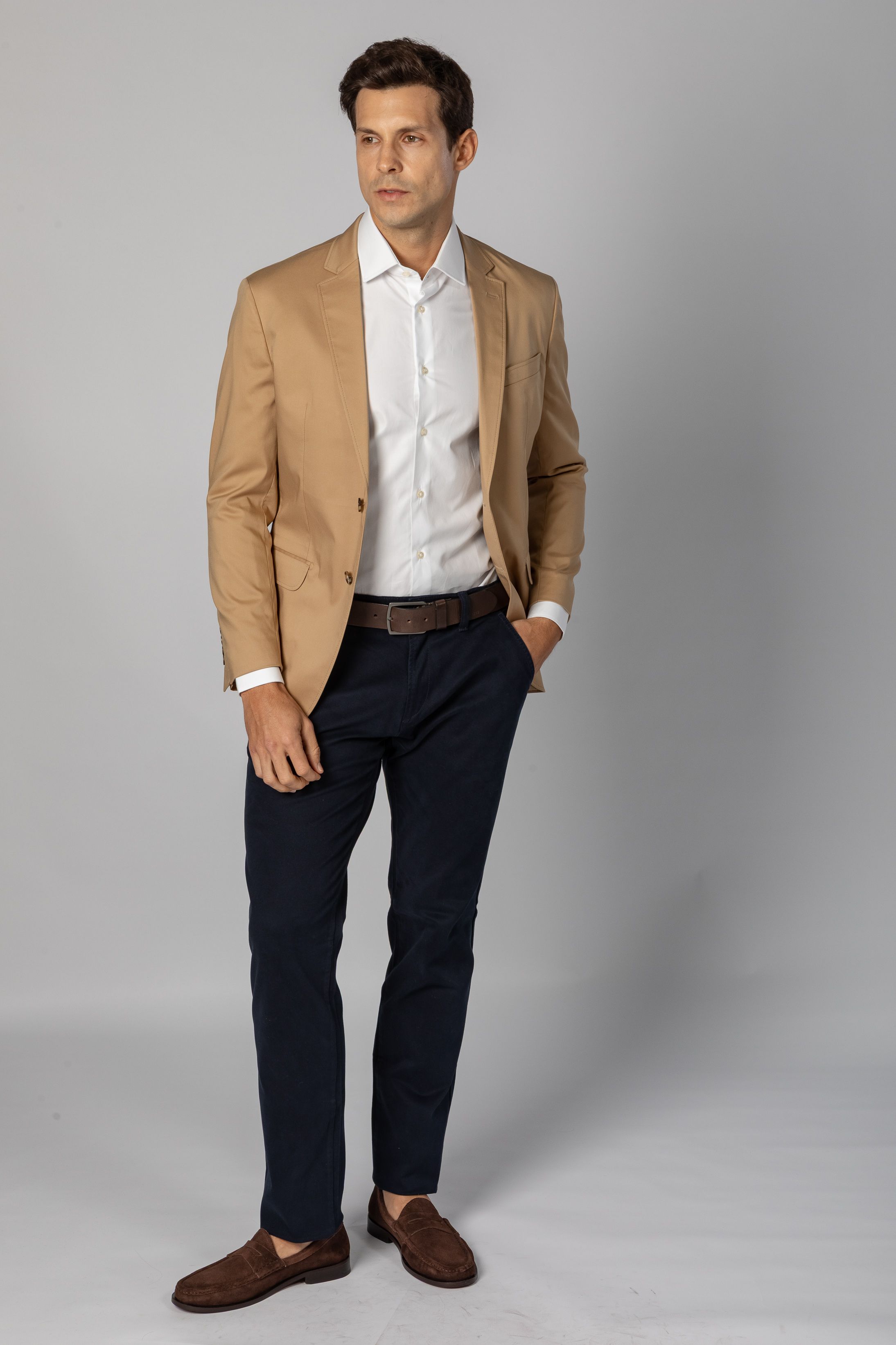 Blazer Slim Fit Caqui
