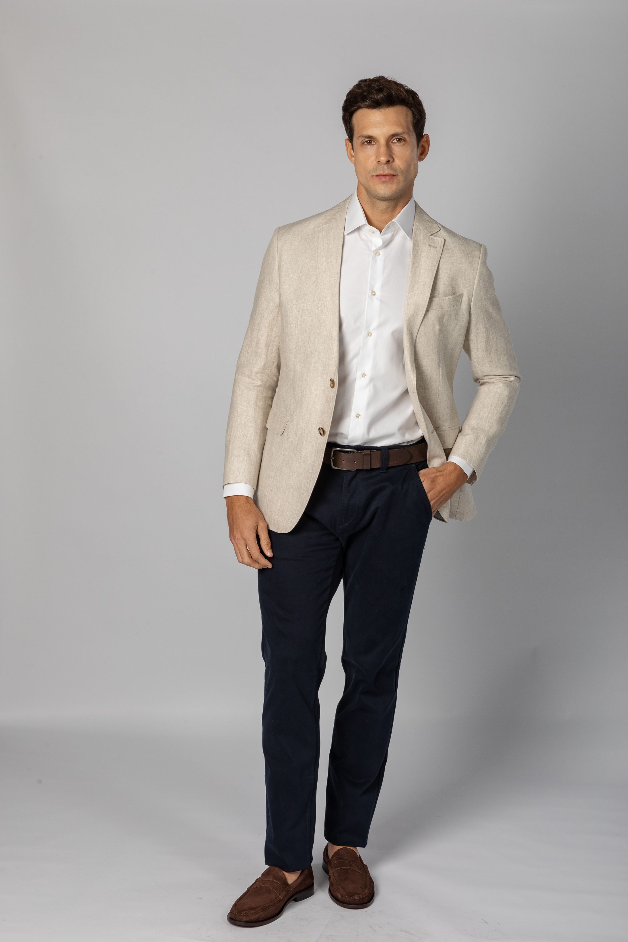 Blazer Slim Linho Areia