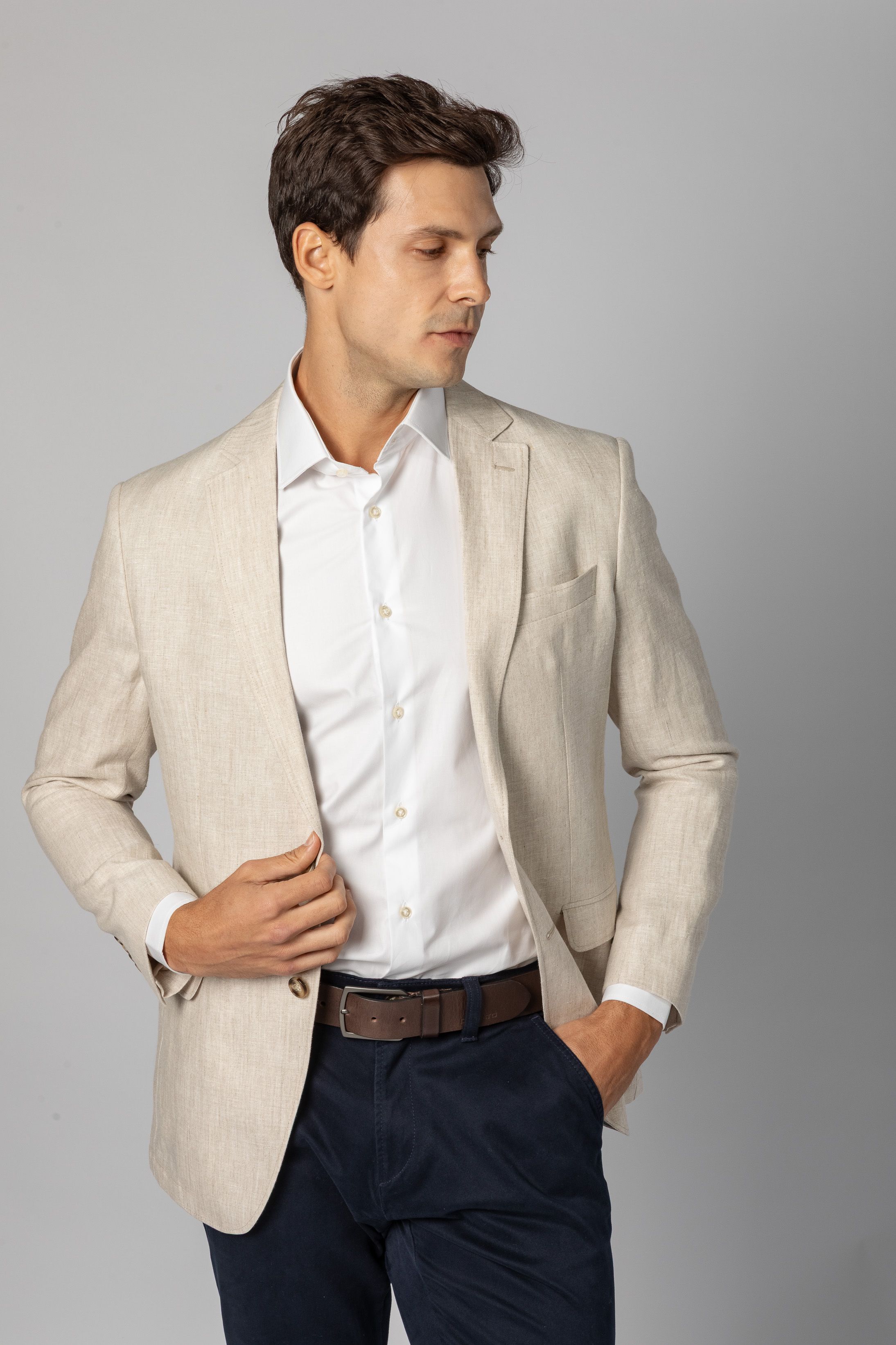 Blazer Slim Linho Areia - Diodato Alfaiataria