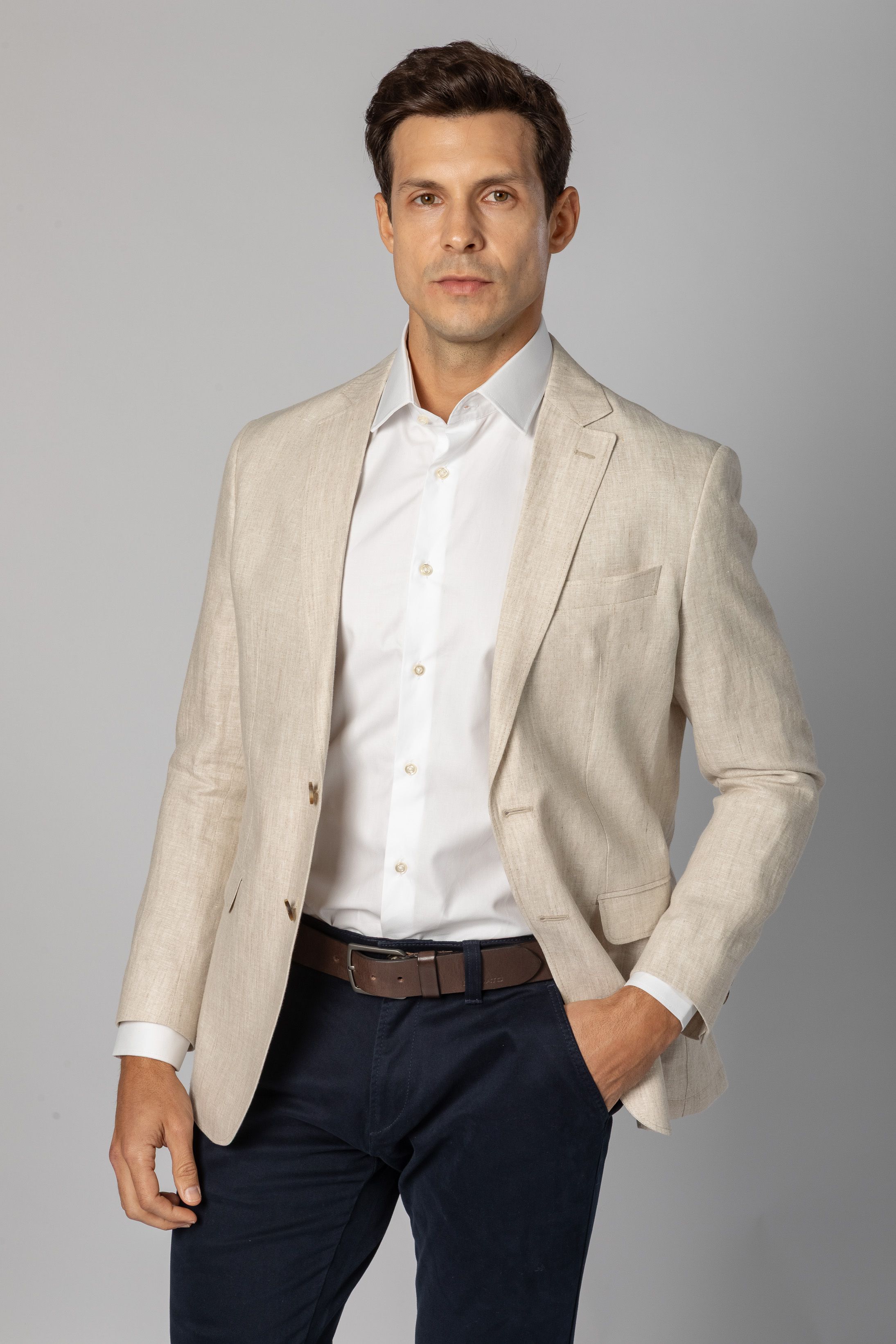Blazer Slim Linho Areia