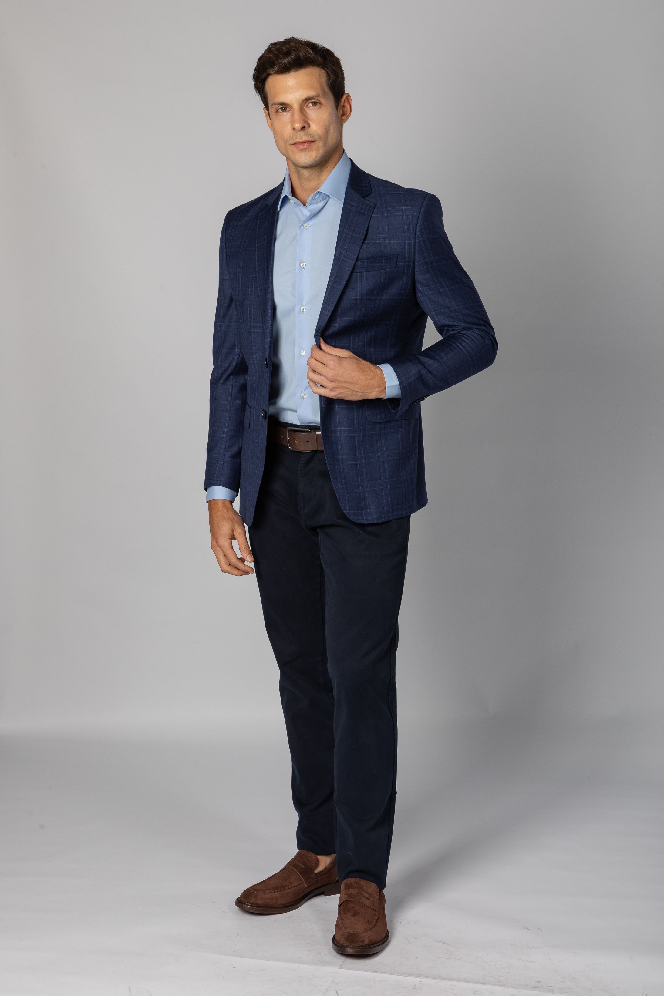 Blazer Reda Super 130 Slim Window Pane Marinho
