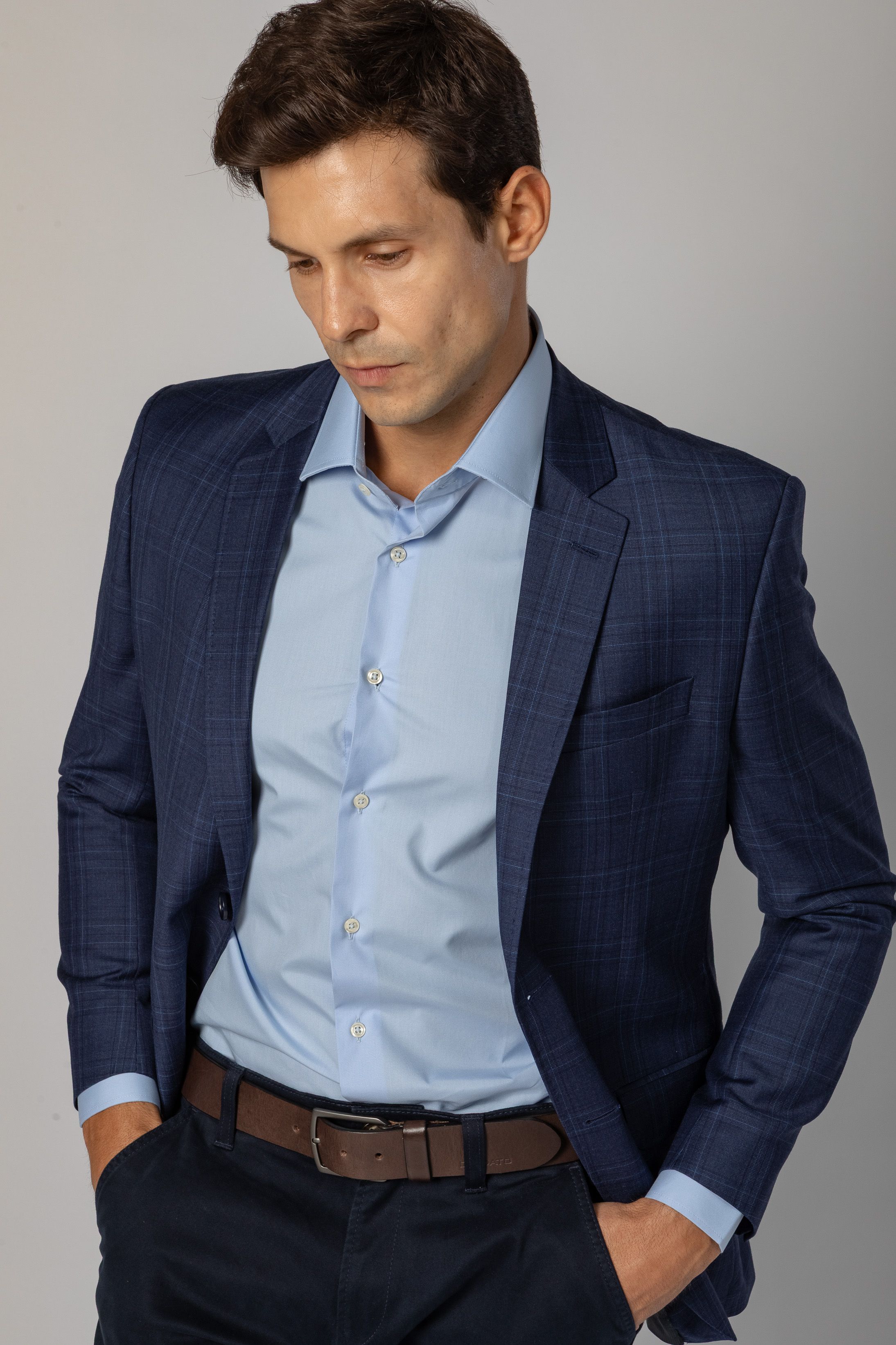 Blazer Reda Super 130 Slim Window Pane Marinho