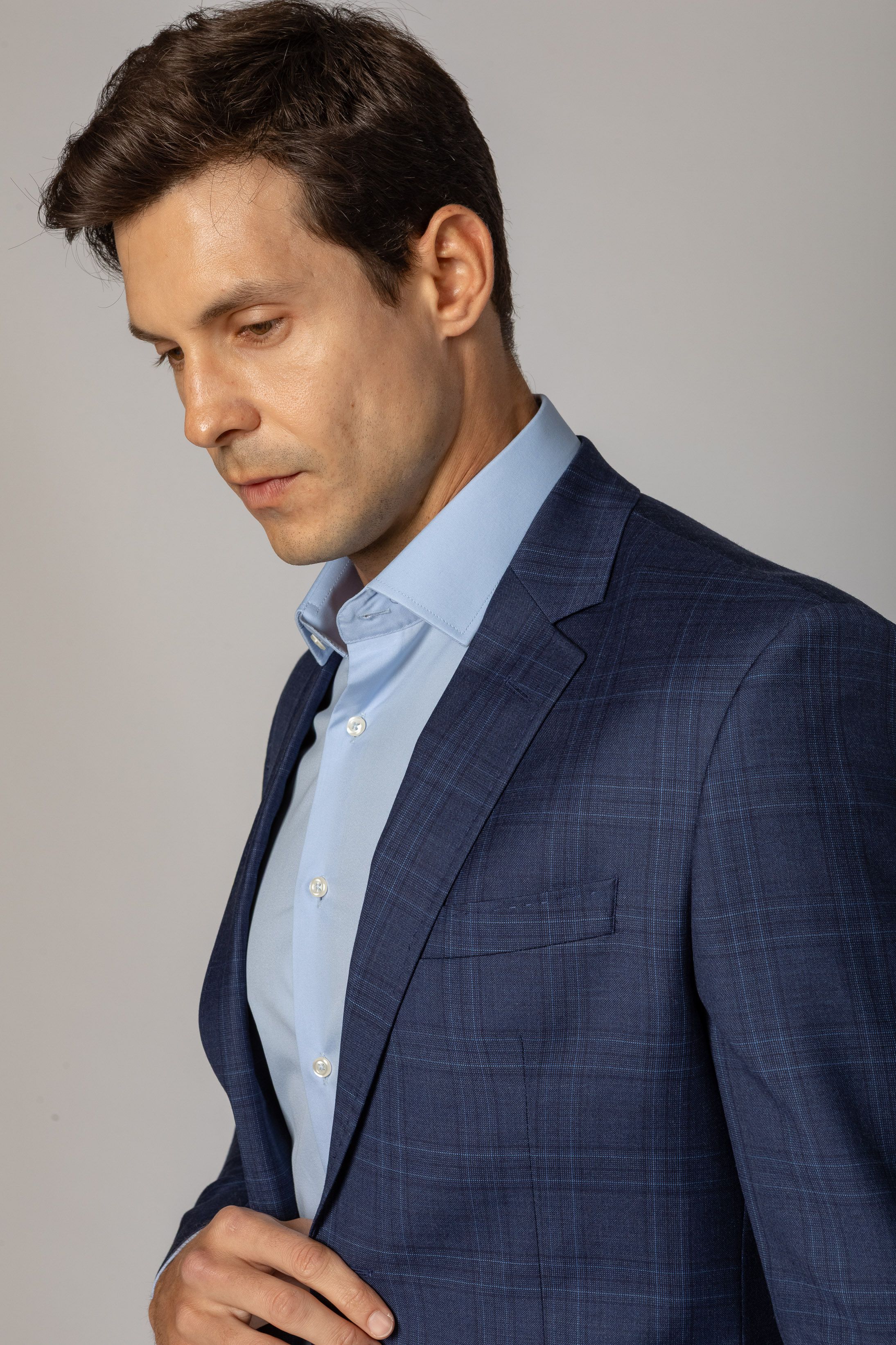 Blazer Reda Super 130 Slim Window Pane Marinho