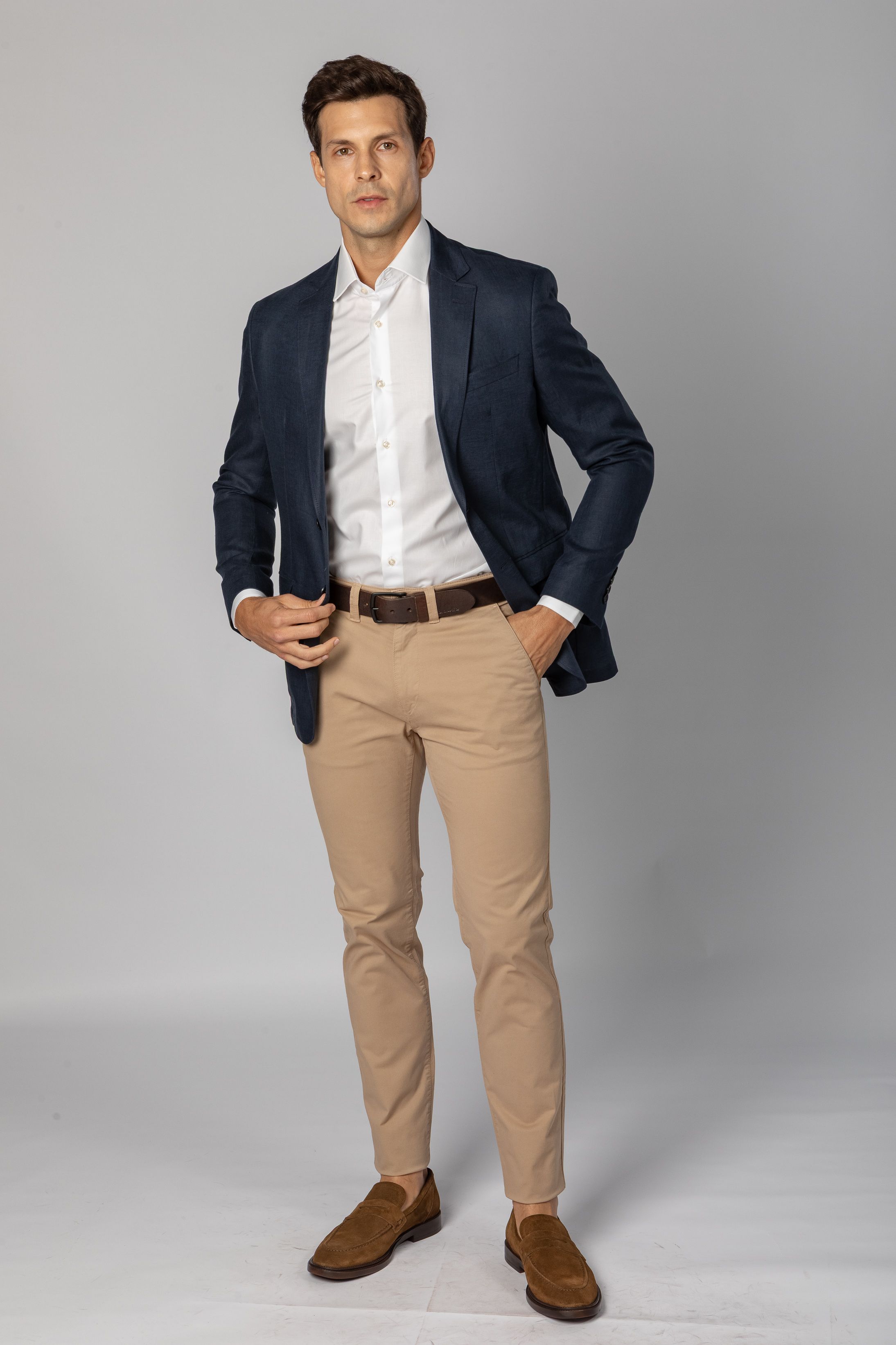 Blazer Slim Linho Marinho