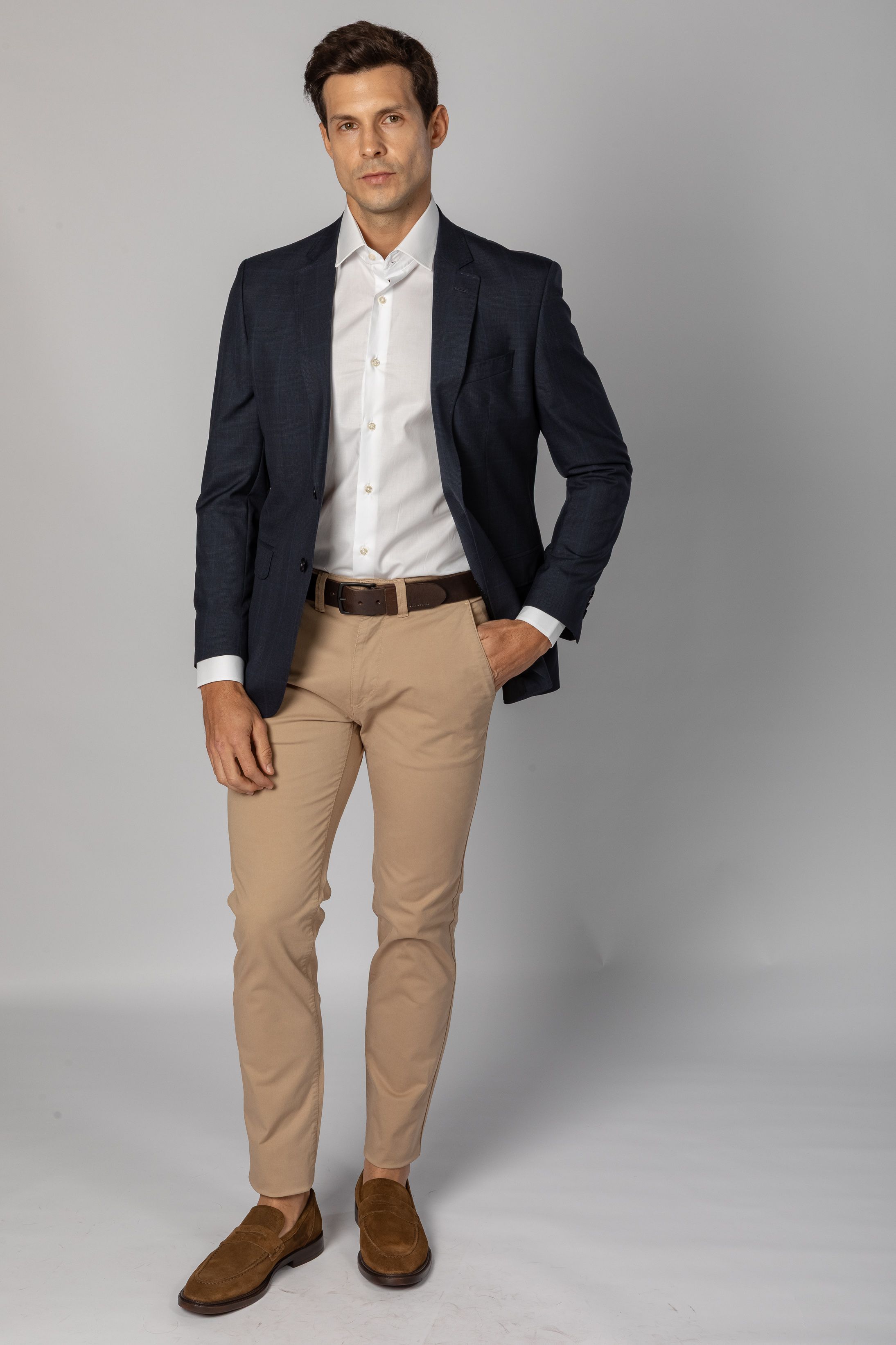 Blazer Canônico Super 120 Slim Window Pane Marinho 