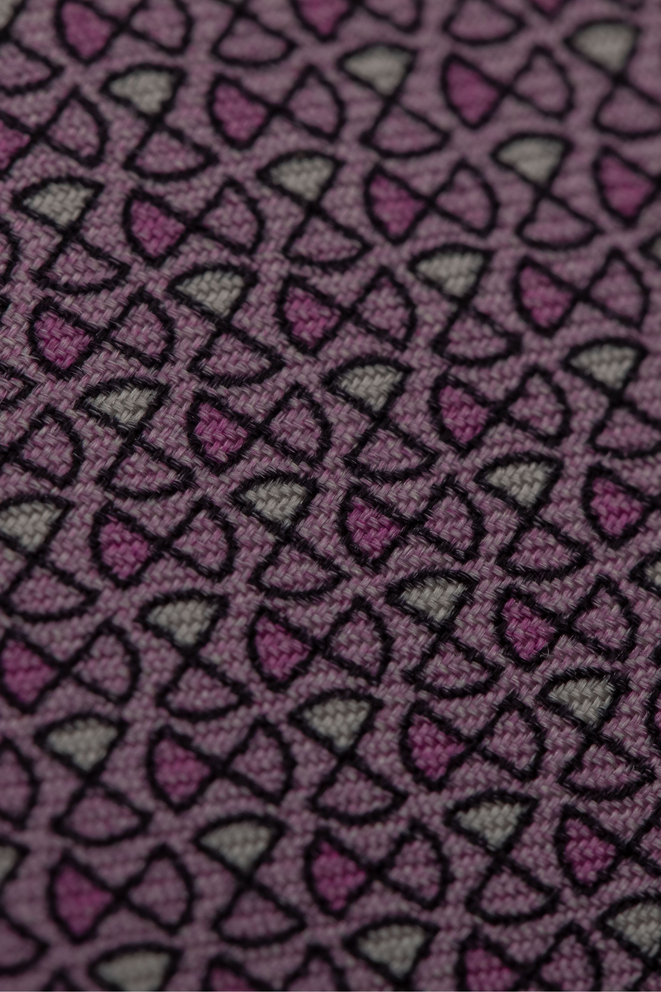 Gravata Seda Italiana Micro desenho Rosa claro