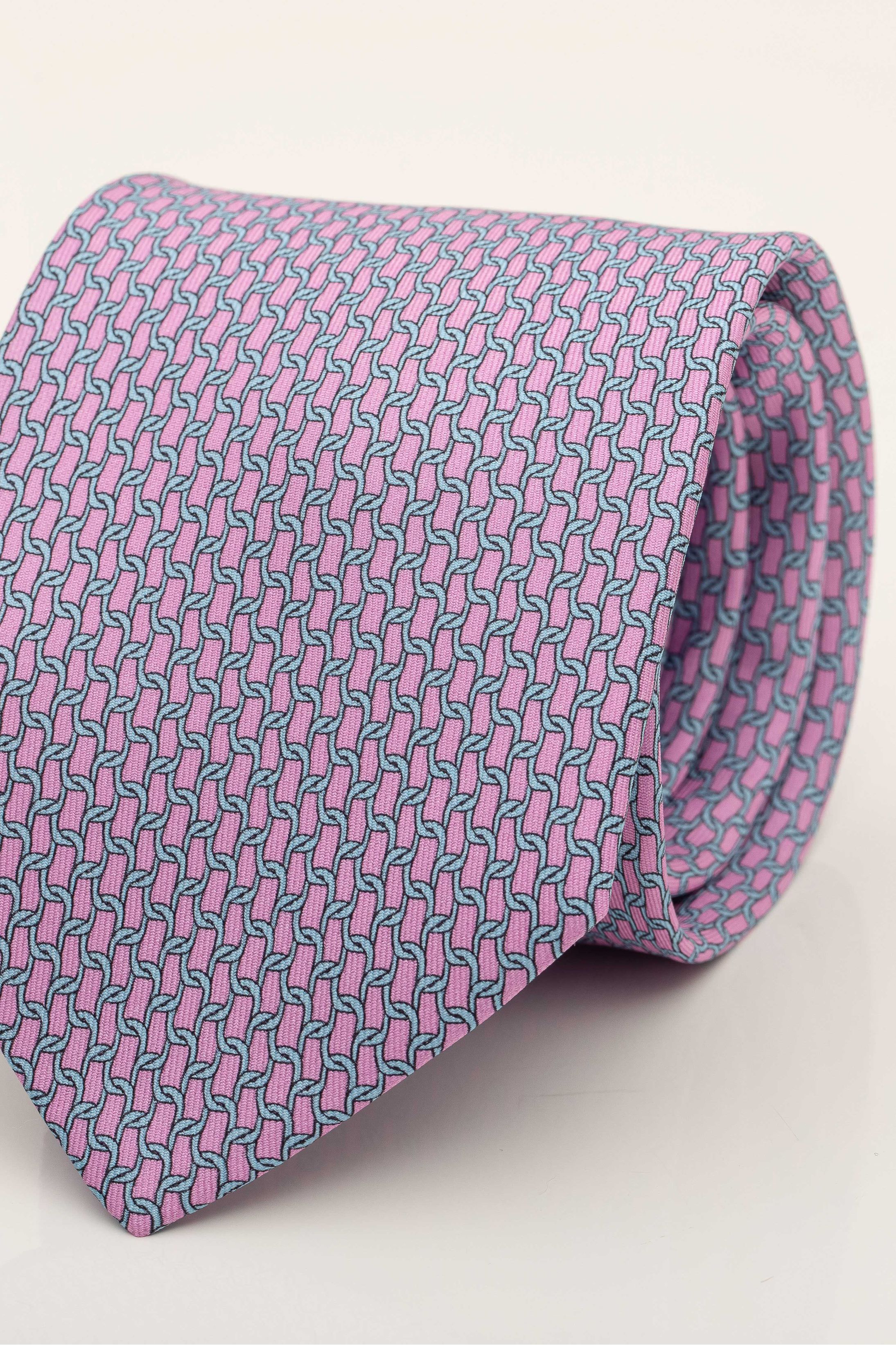 Gravata Seda Italiana Rosa Claro