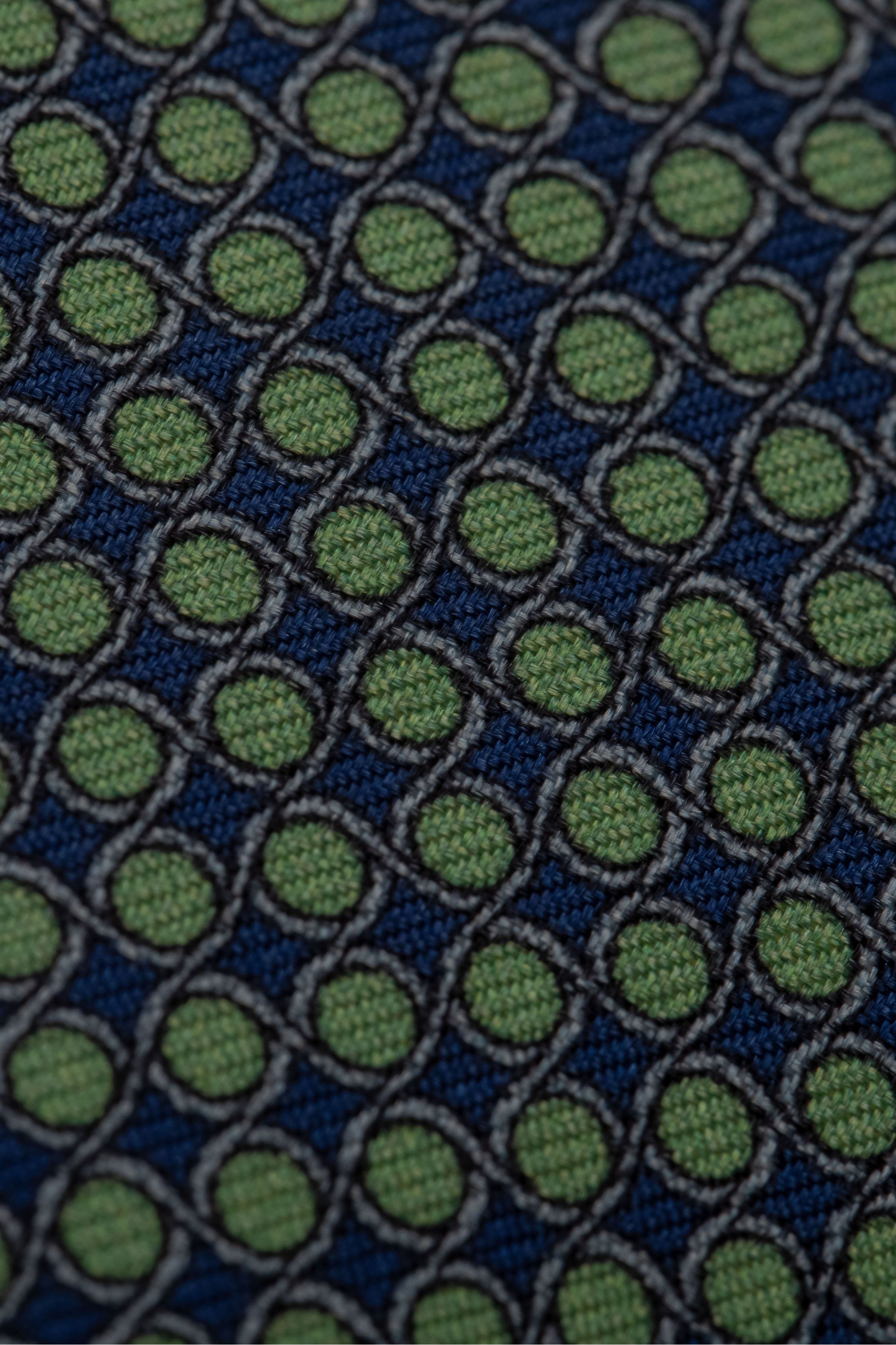 Gravata Seda Italiana Micro desenho Verde