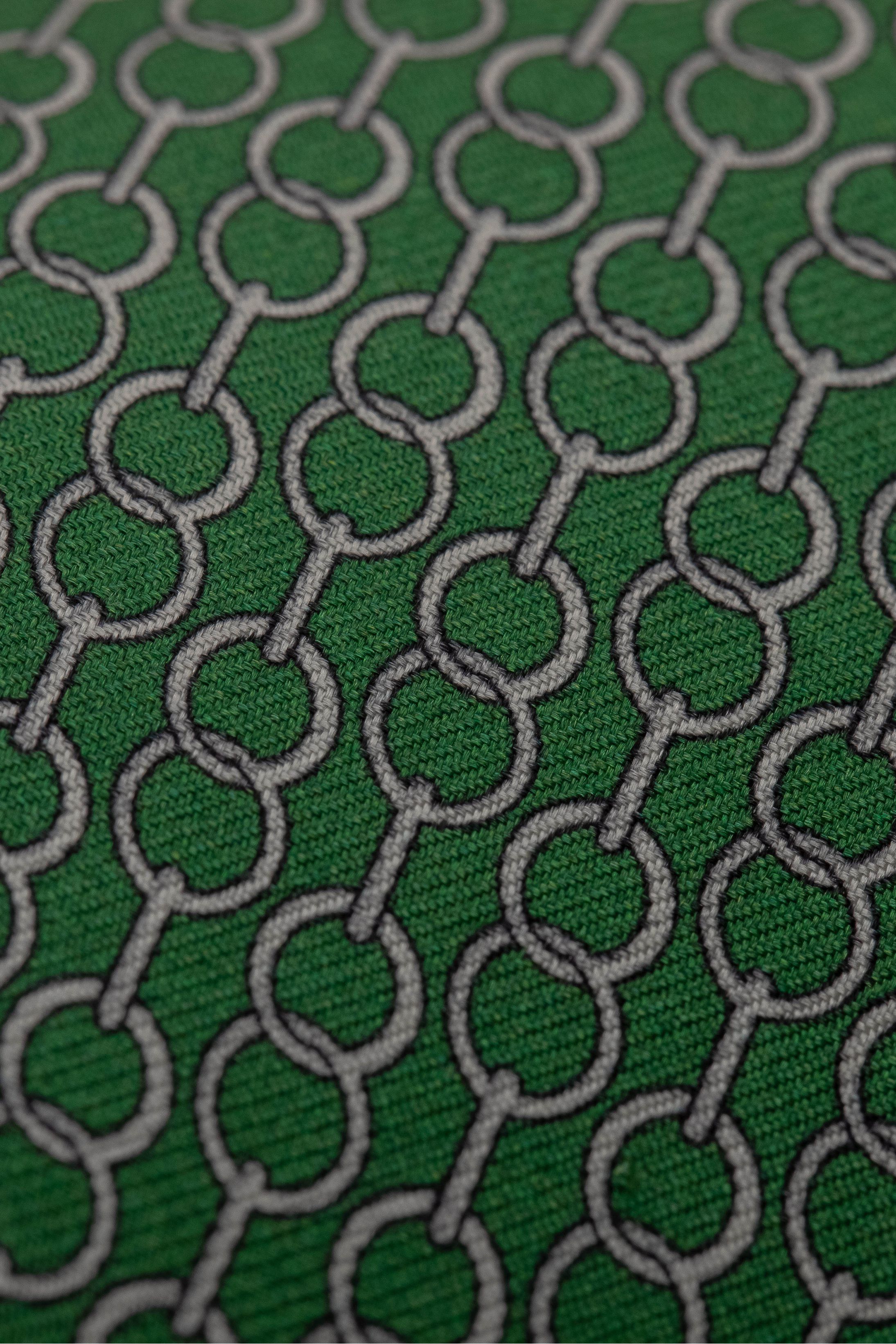 Gravata Seda Italiana Trabalhada Verde 