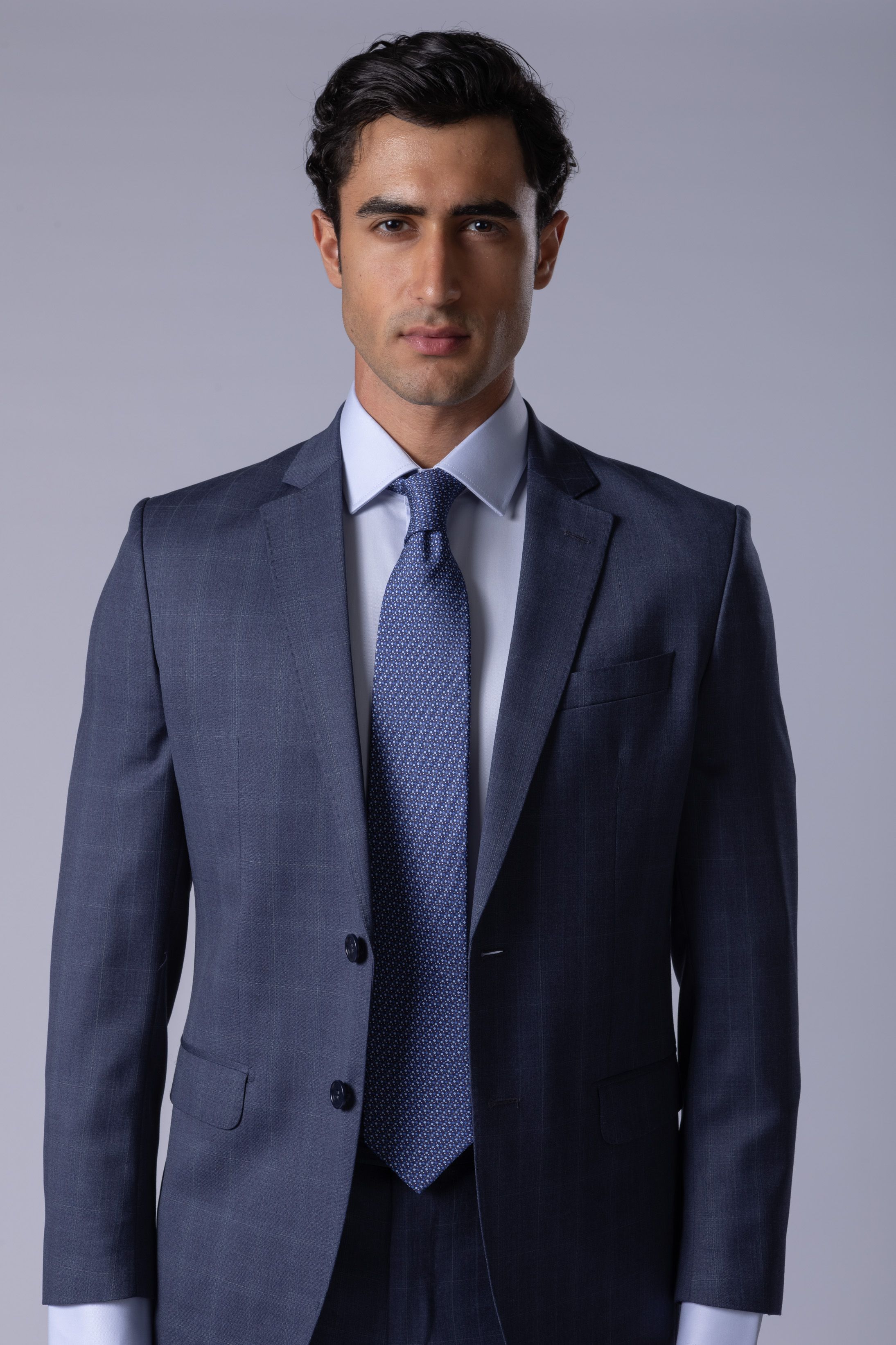 Costume Reda Super 110 Slim Window Pane Marinho - Diodato Alfaiataria
