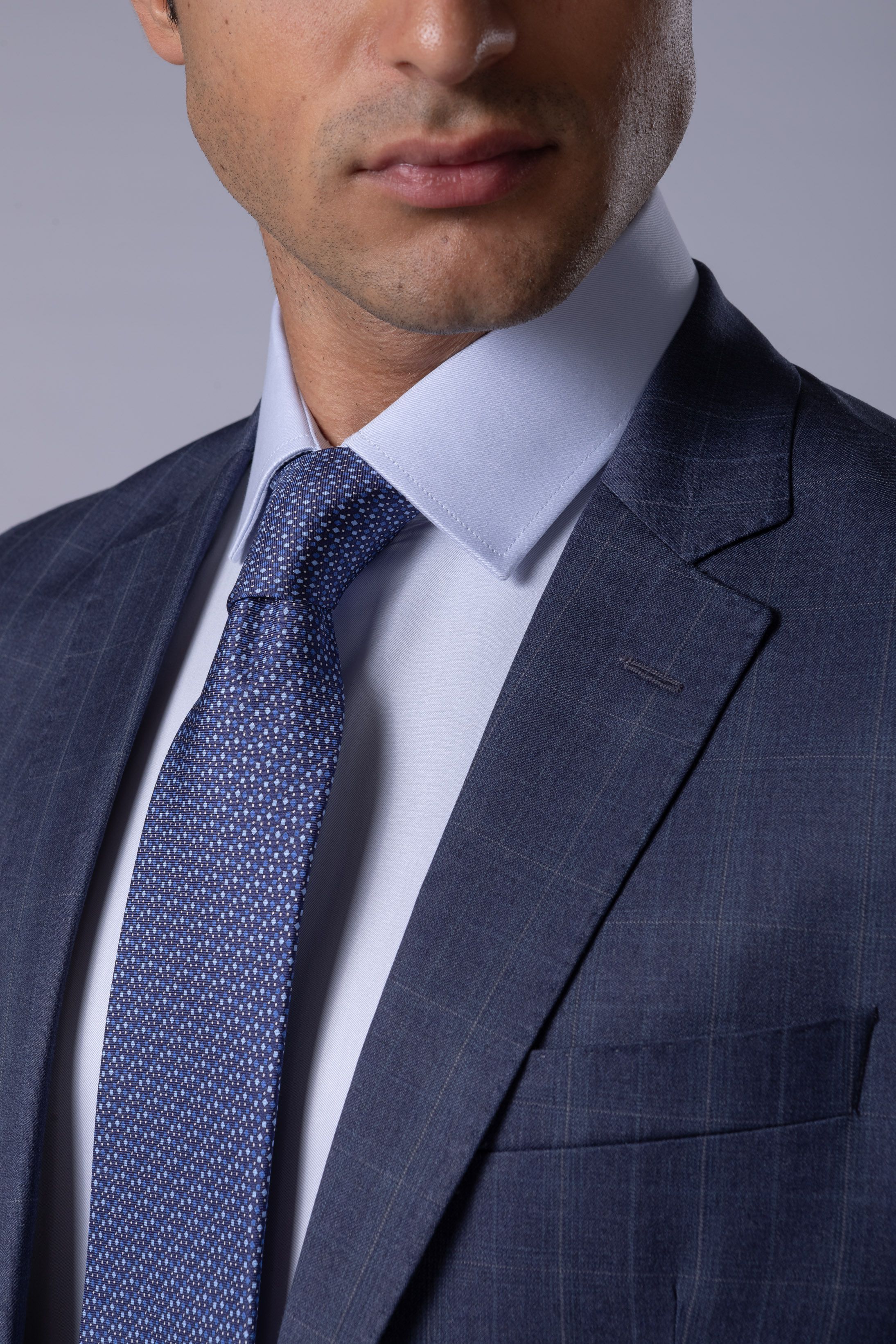 Costume Reda Super 110 Slim Window Pane Marinho 