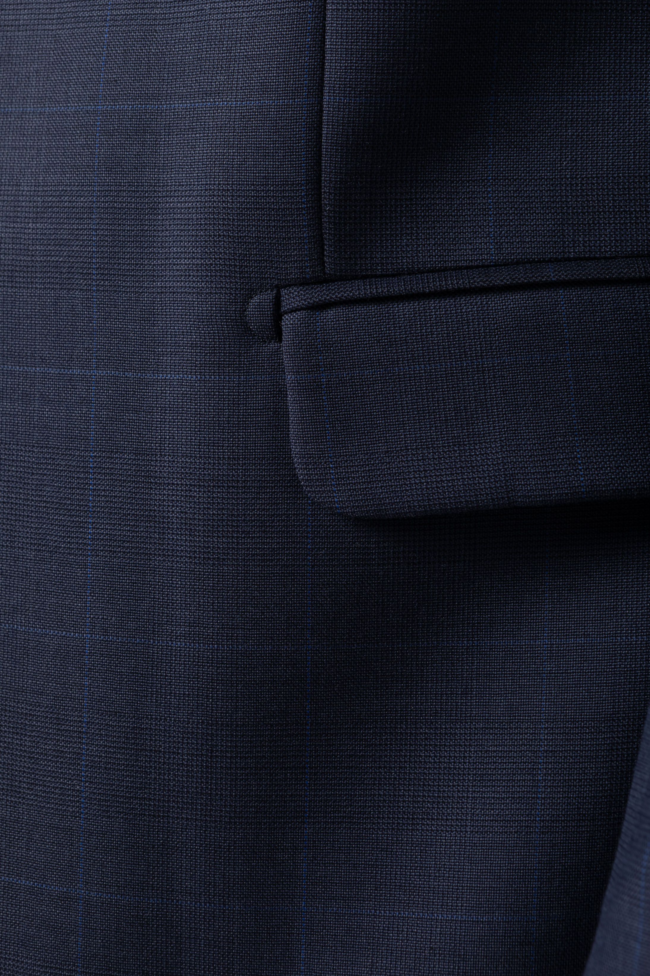 Costume Super 120 Slim Window Pane Marinho
