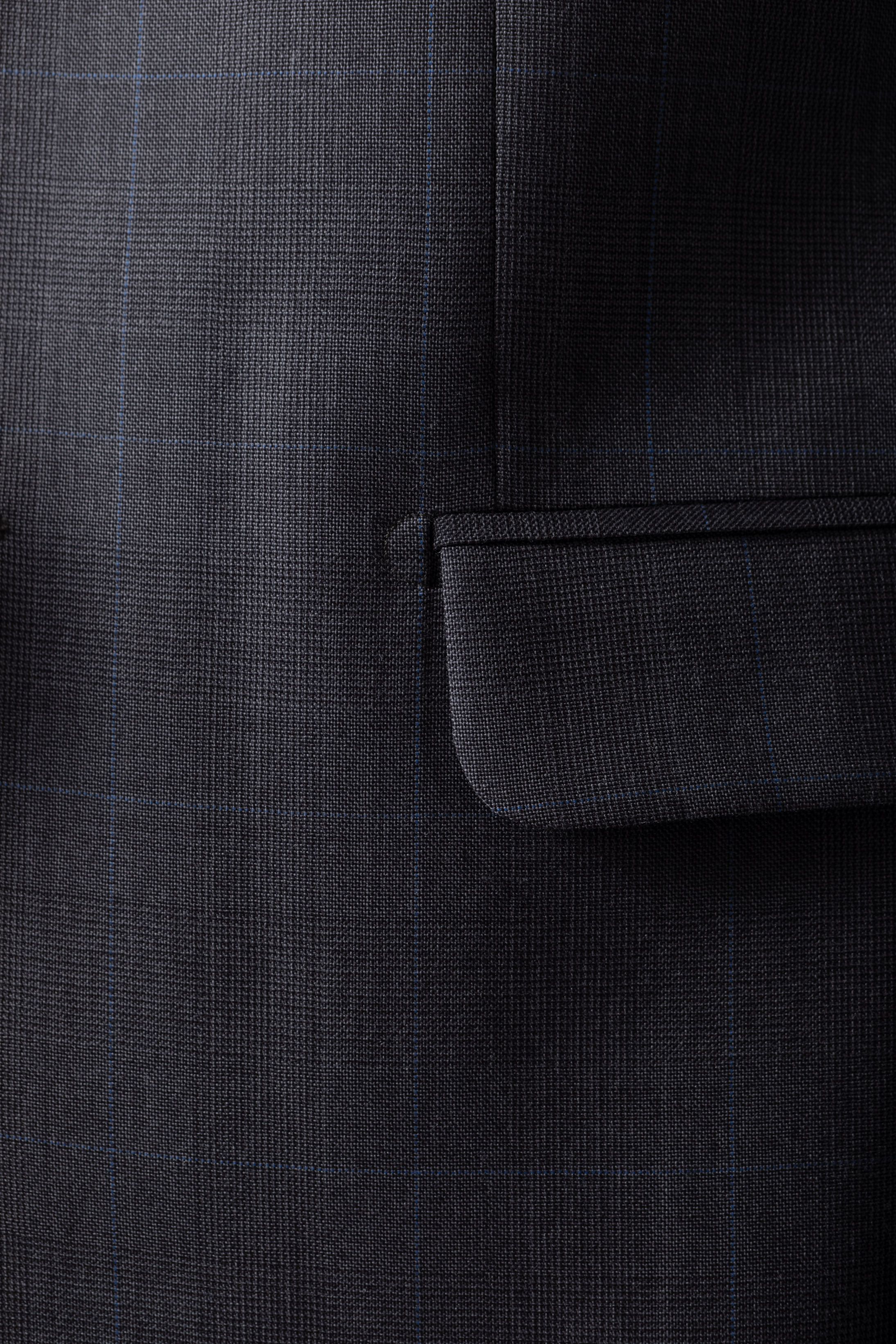 Costume Super 120 Slim Window Pane cinza medio