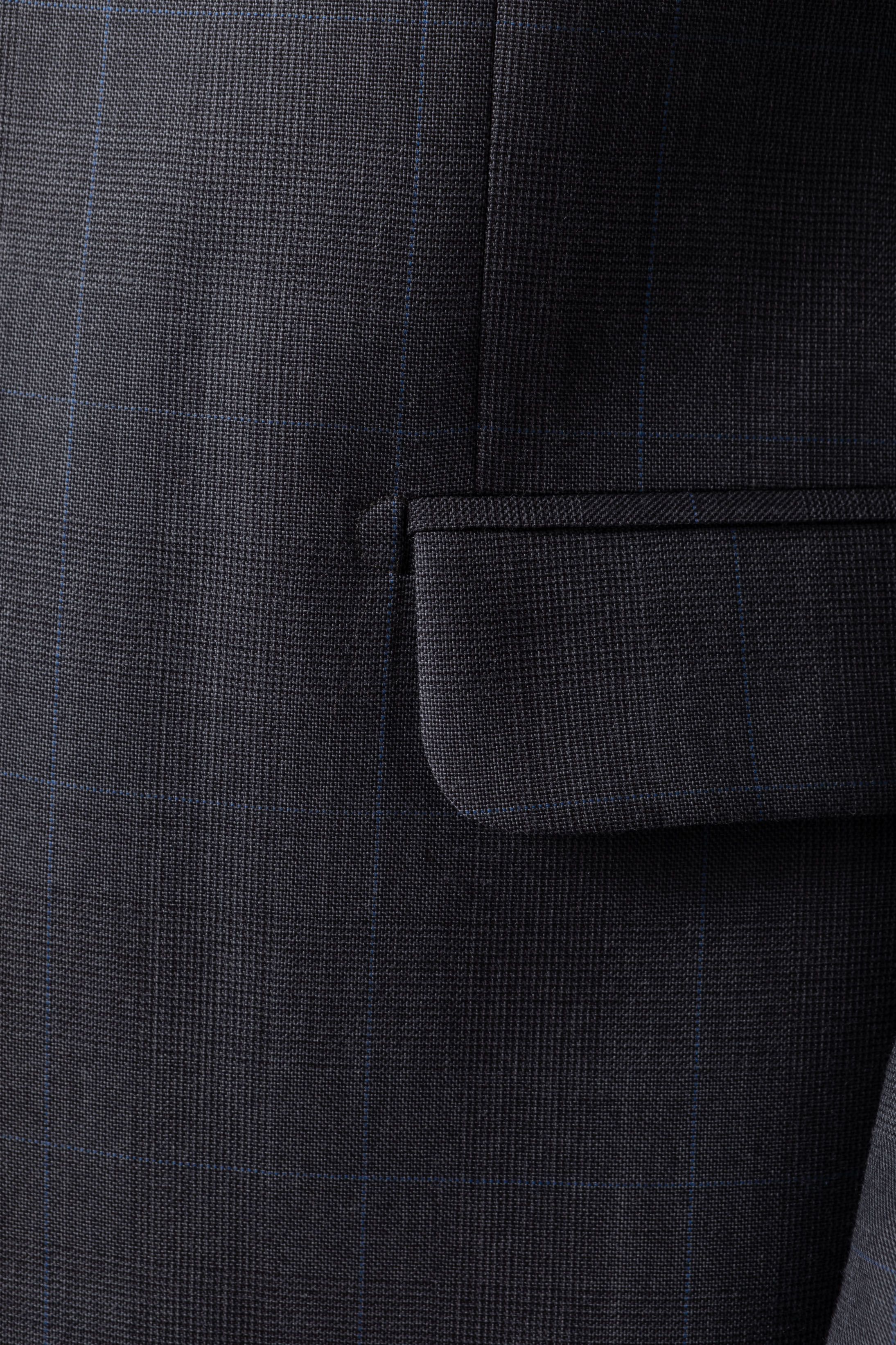 Terno Super 120 Slim Window Pane cinza médio