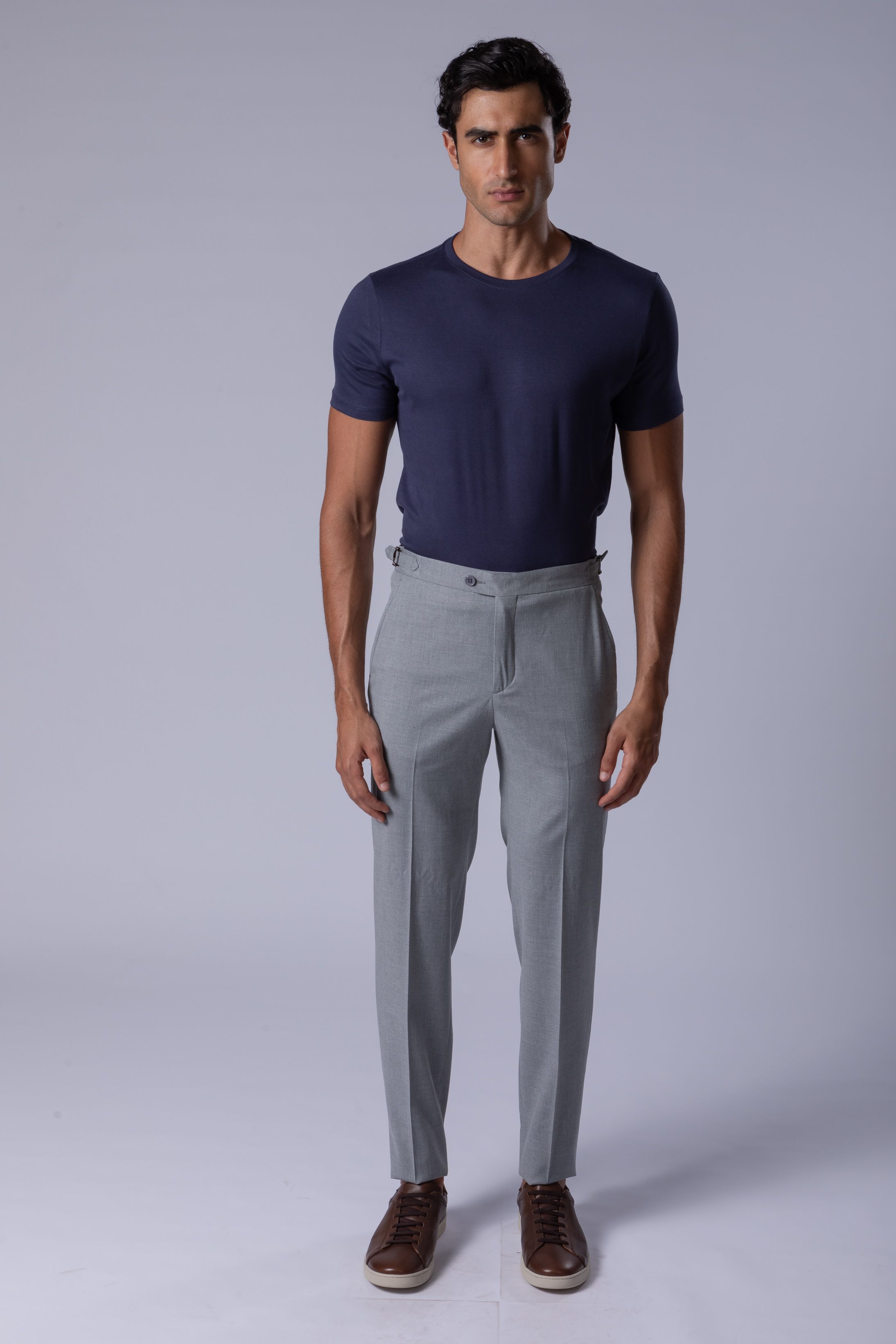 Calça social Slim Fit Milano Cinza claro - Diodato Alfaiataria