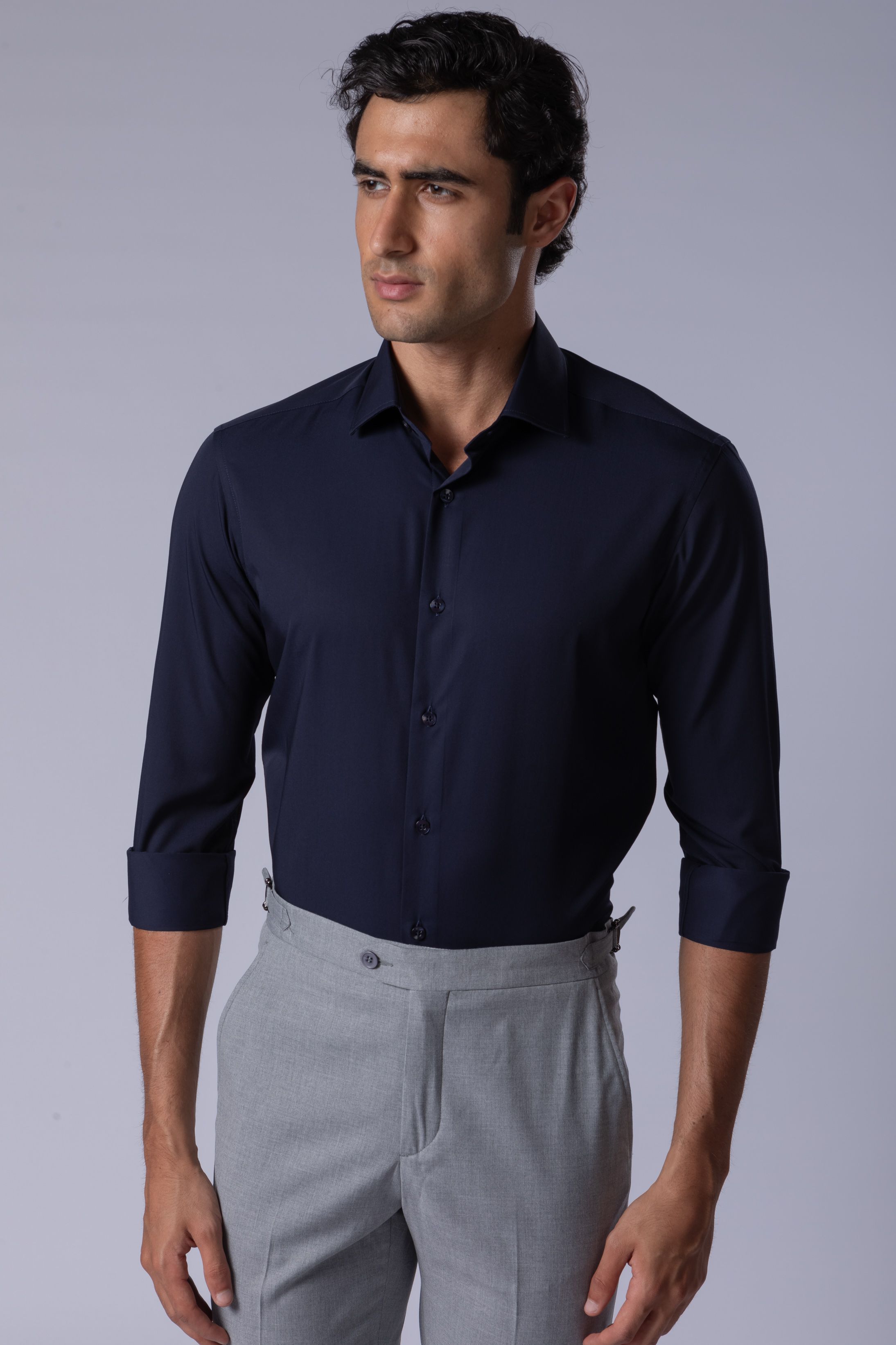 Camisa Manga Longa Slim fit Marinho - Diodato Alfaiataria