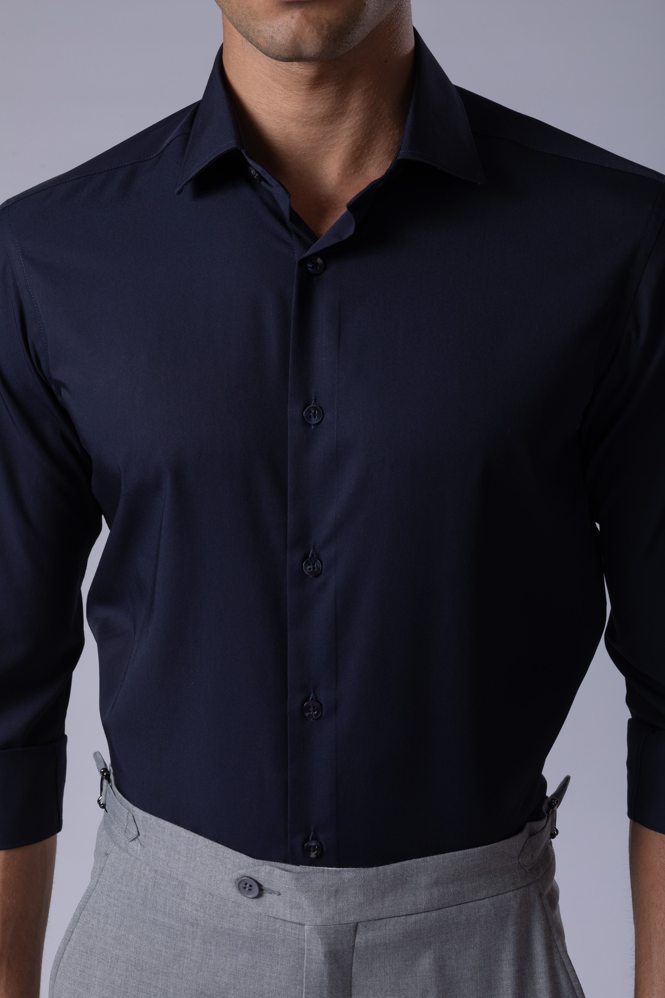 Camisa Manga Longa Slim fit Marinho