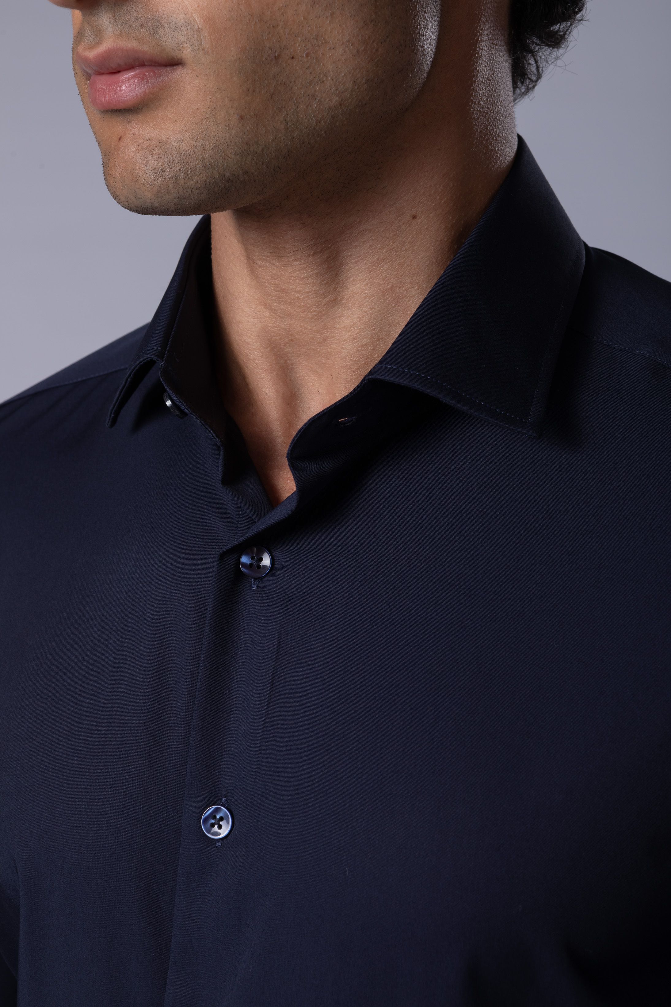 Camisa Manga Longa Slim fit Marinho