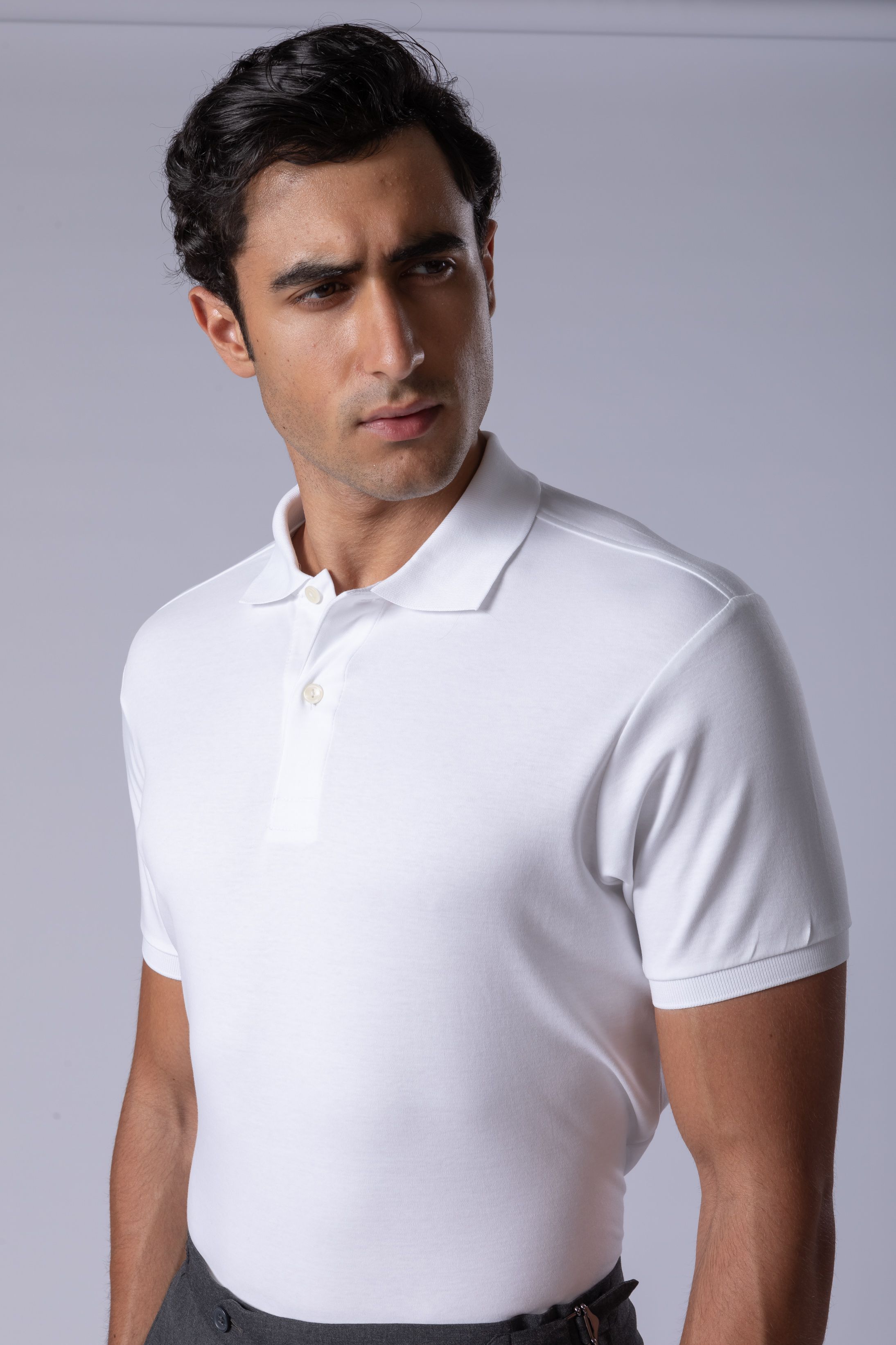 Camisa Polo Malha Peruana branco