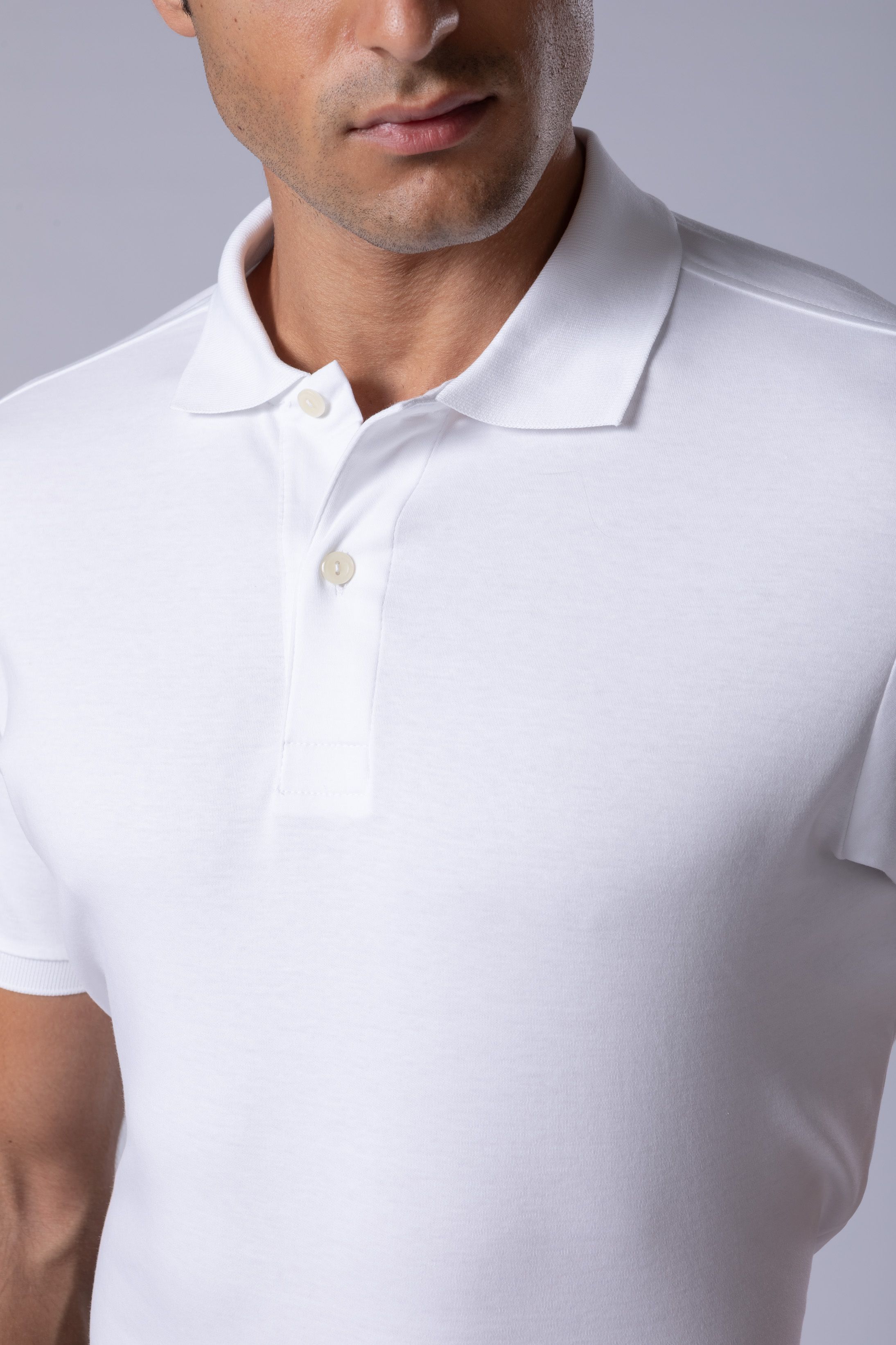 Camisa Polo Malha Peruana branco