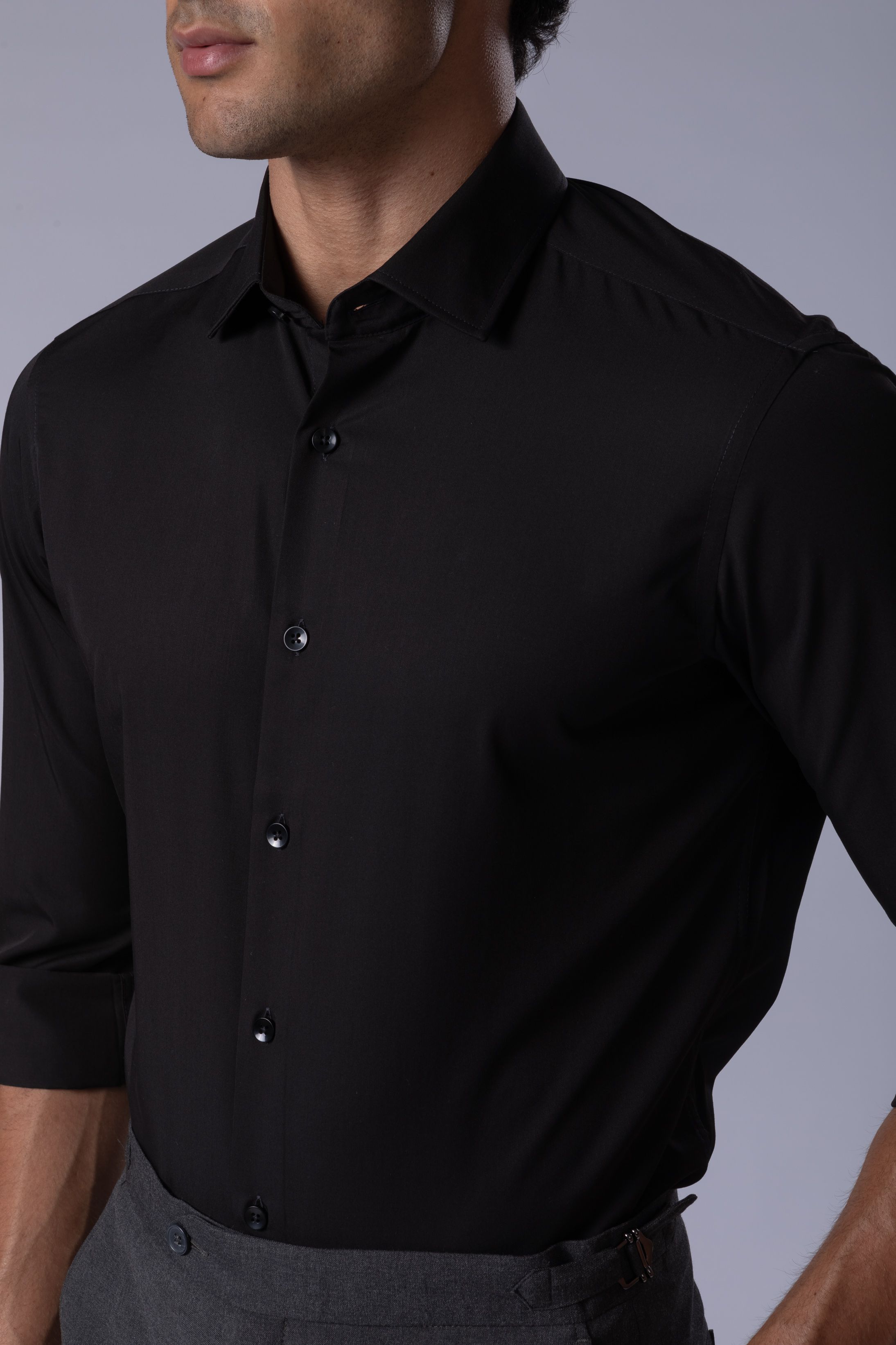 Camisa Manga Longa Slim fit Preto