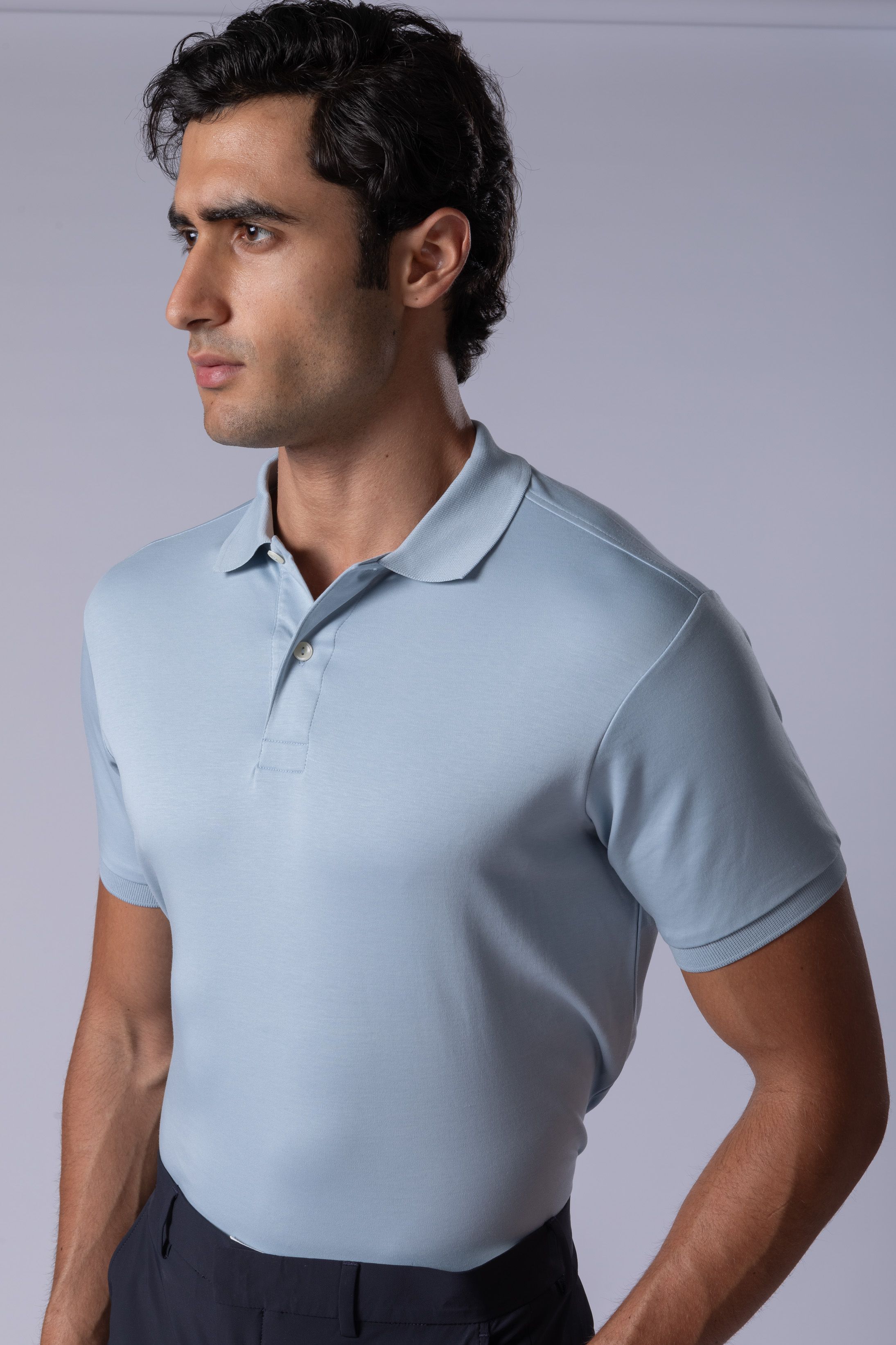 Camisa Polo Pimma Cotton Azul Claro - Diodato Alfaiataria