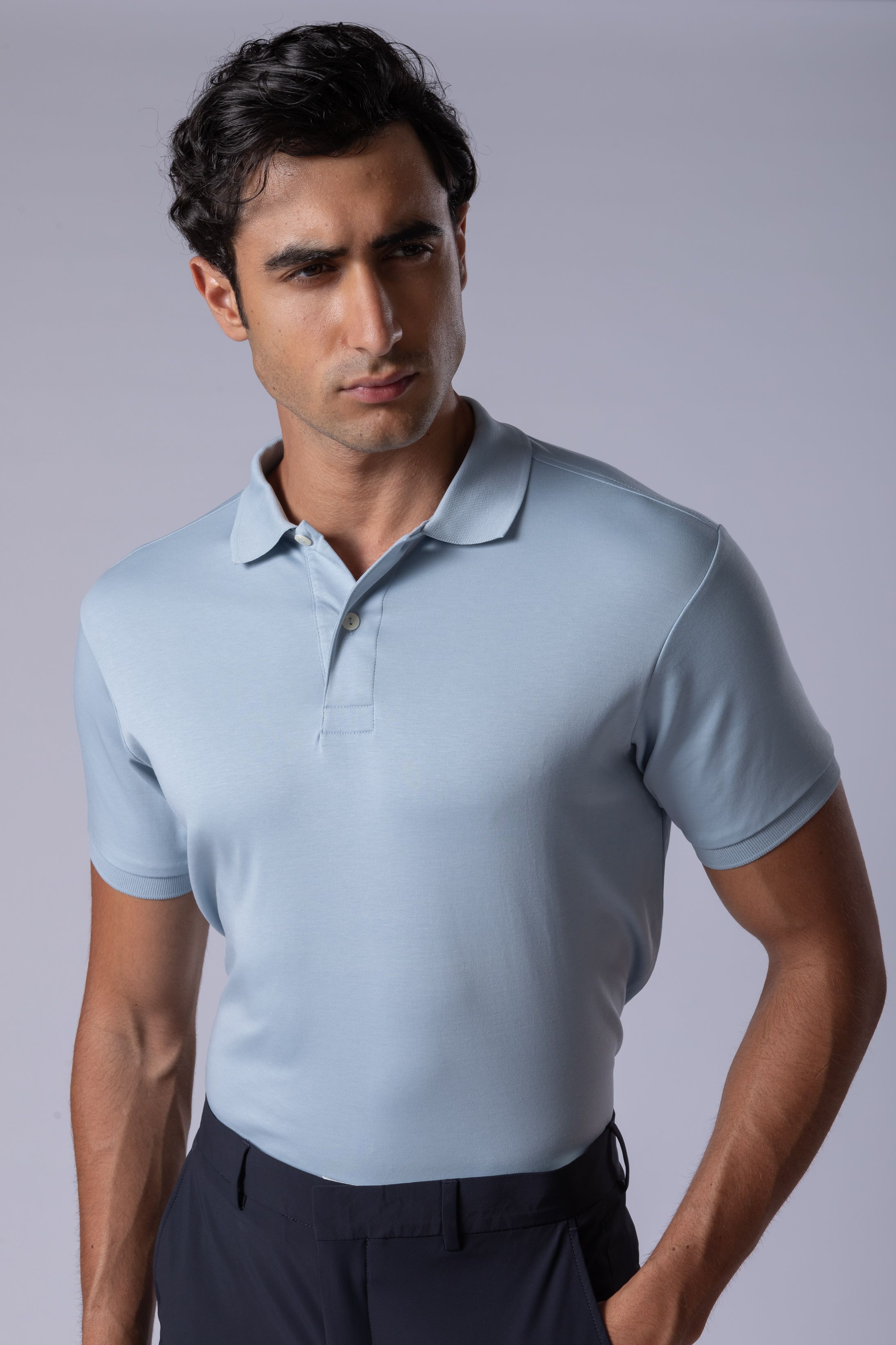 Camisa Polo Pimma Cotton Azul Claro