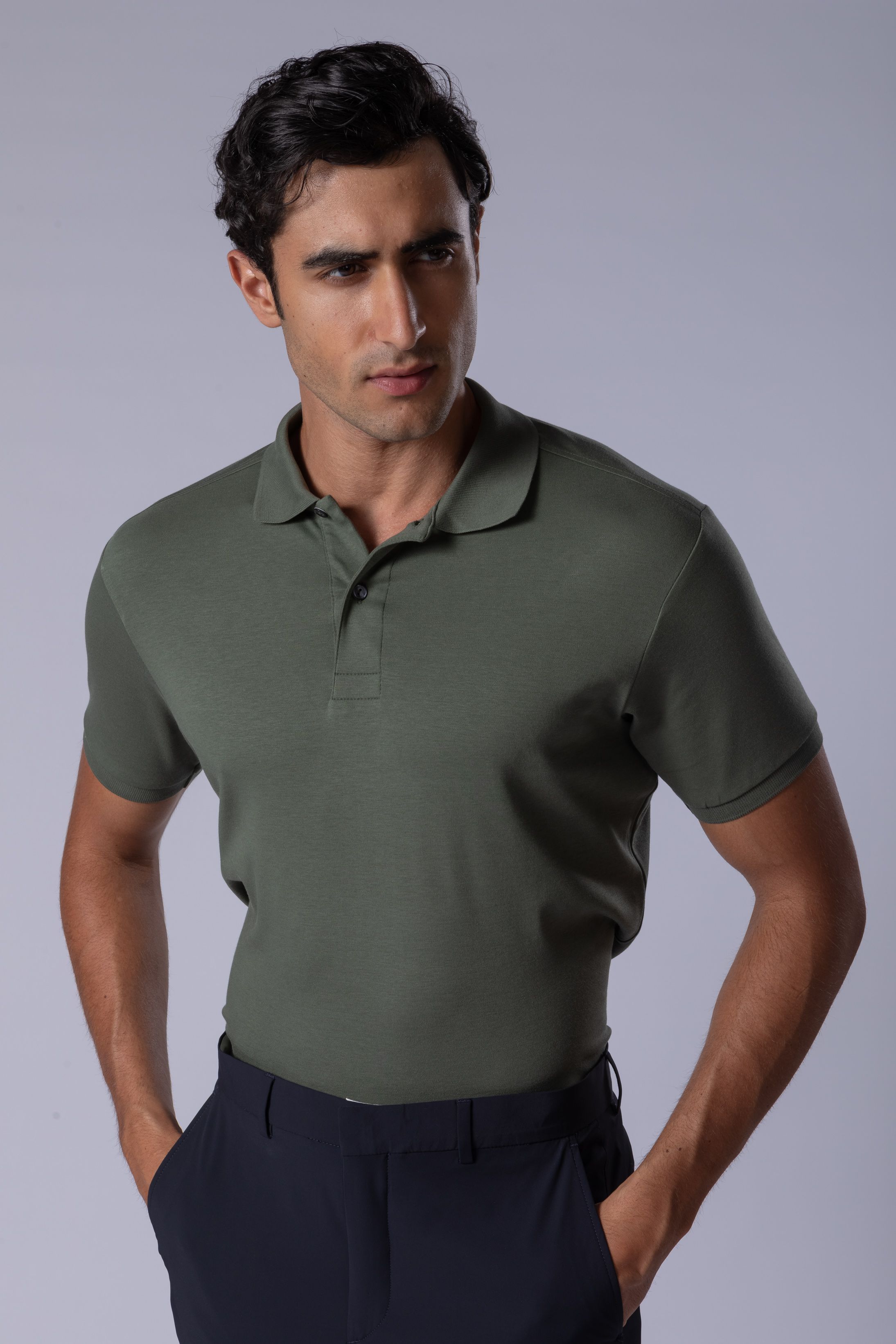 Camisa Polo Malha Peruana Verde