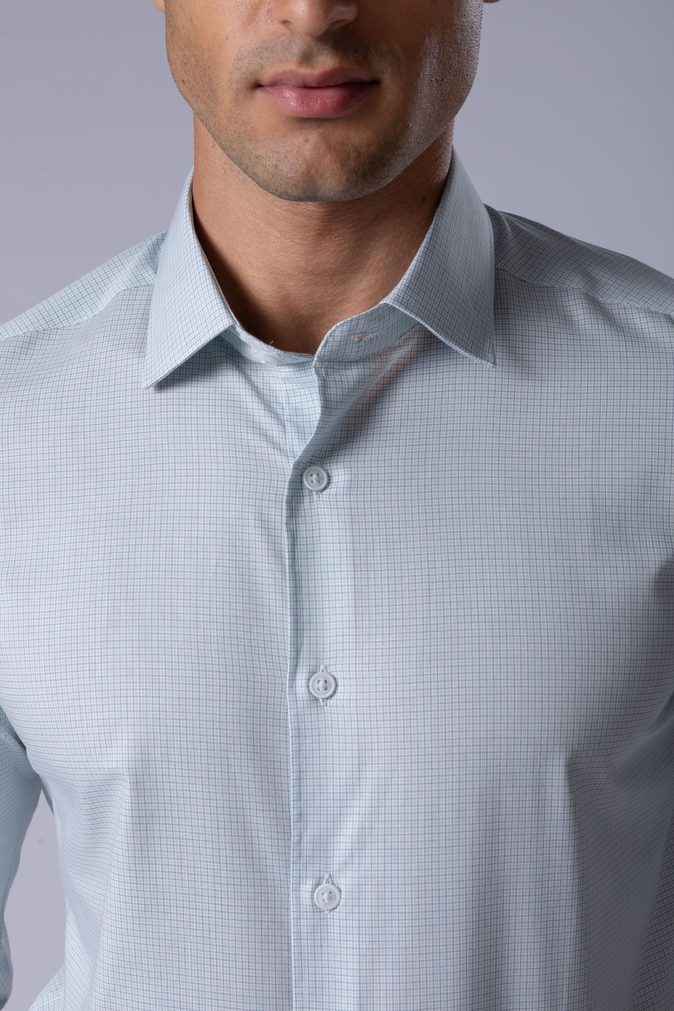 Camisa Manga Longa Slim fit Verde quadriculado
