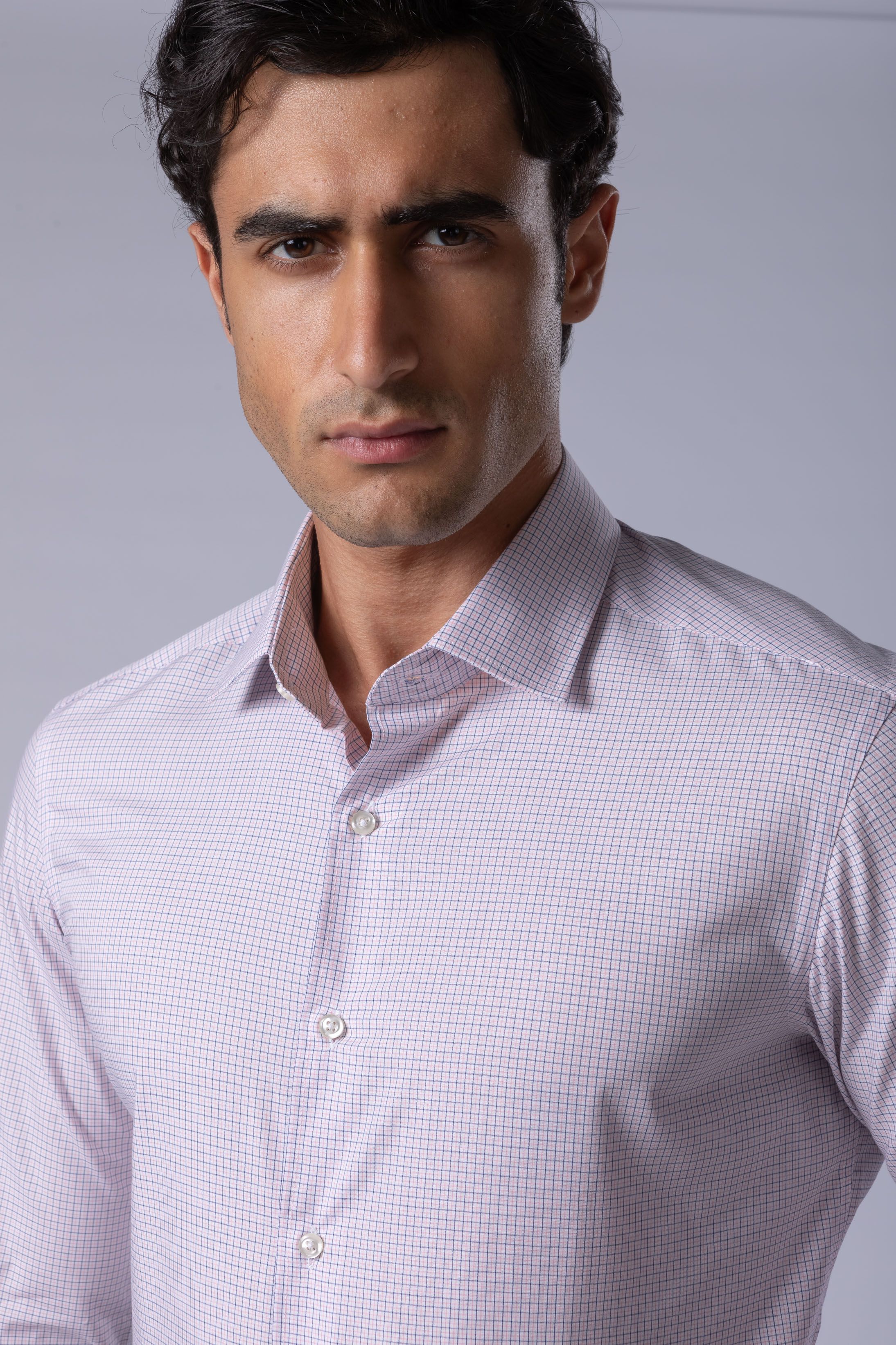 Camisa Manga Longa Slim fit Rosa