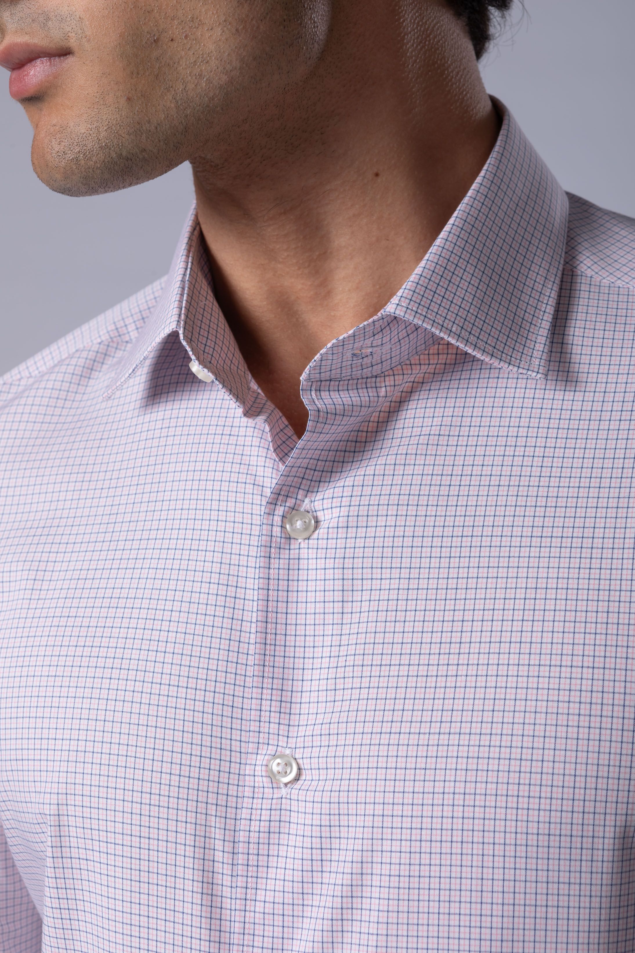 Camisa Manga Longa Slim fit Rosa