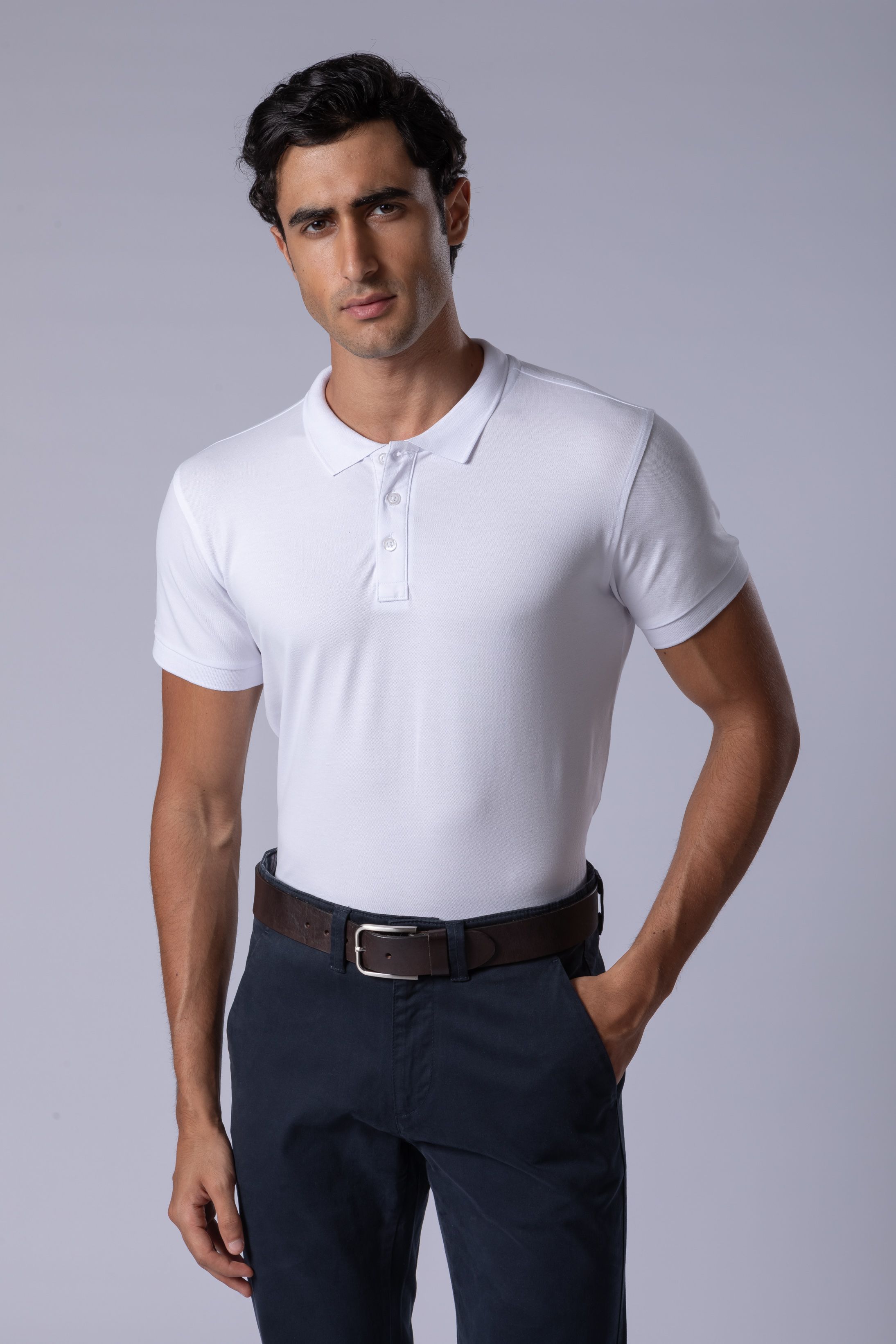 Camisa Polo Piquet Pimma Cotton Branca - Diodato Alfaiataria