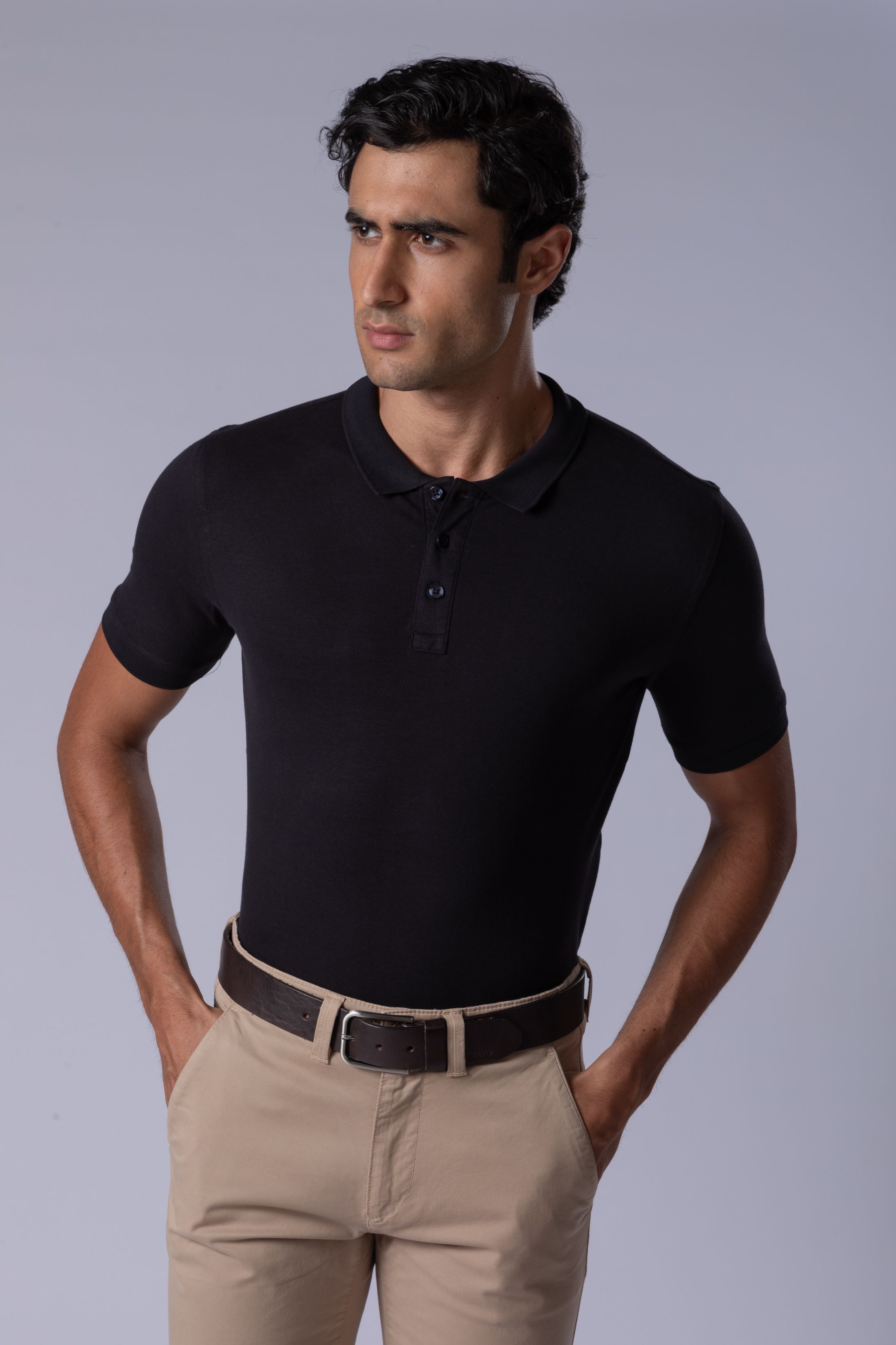 Camisa Polo Piquet Pimma Cotton Preto - Diodato Alfaiataria