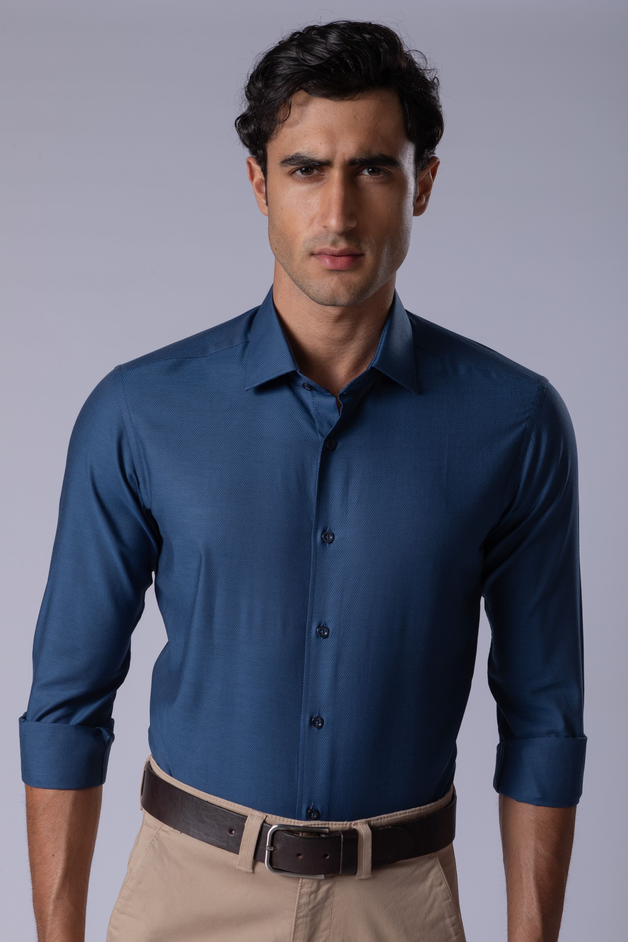 Camisa Manga Longa Slim fit Marinho - Diodato Alfaiataria