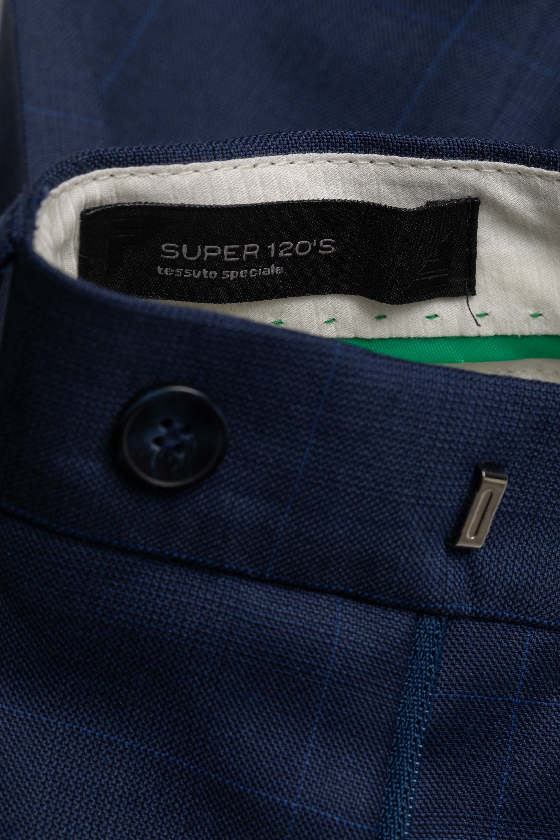 Costume Super 120 Slim Window Pane Azul