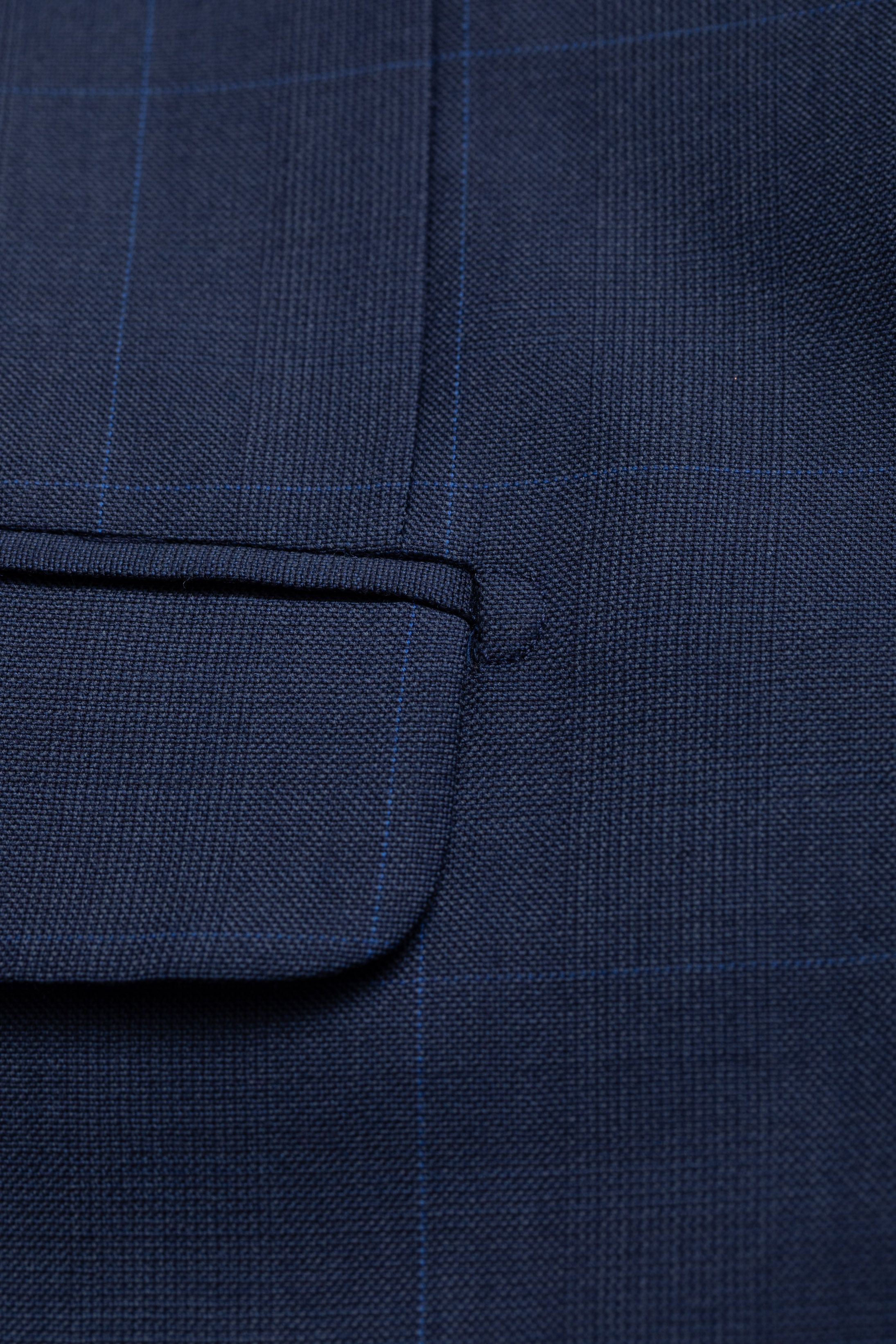 Costume Super 120 Slim Window Pane Azul