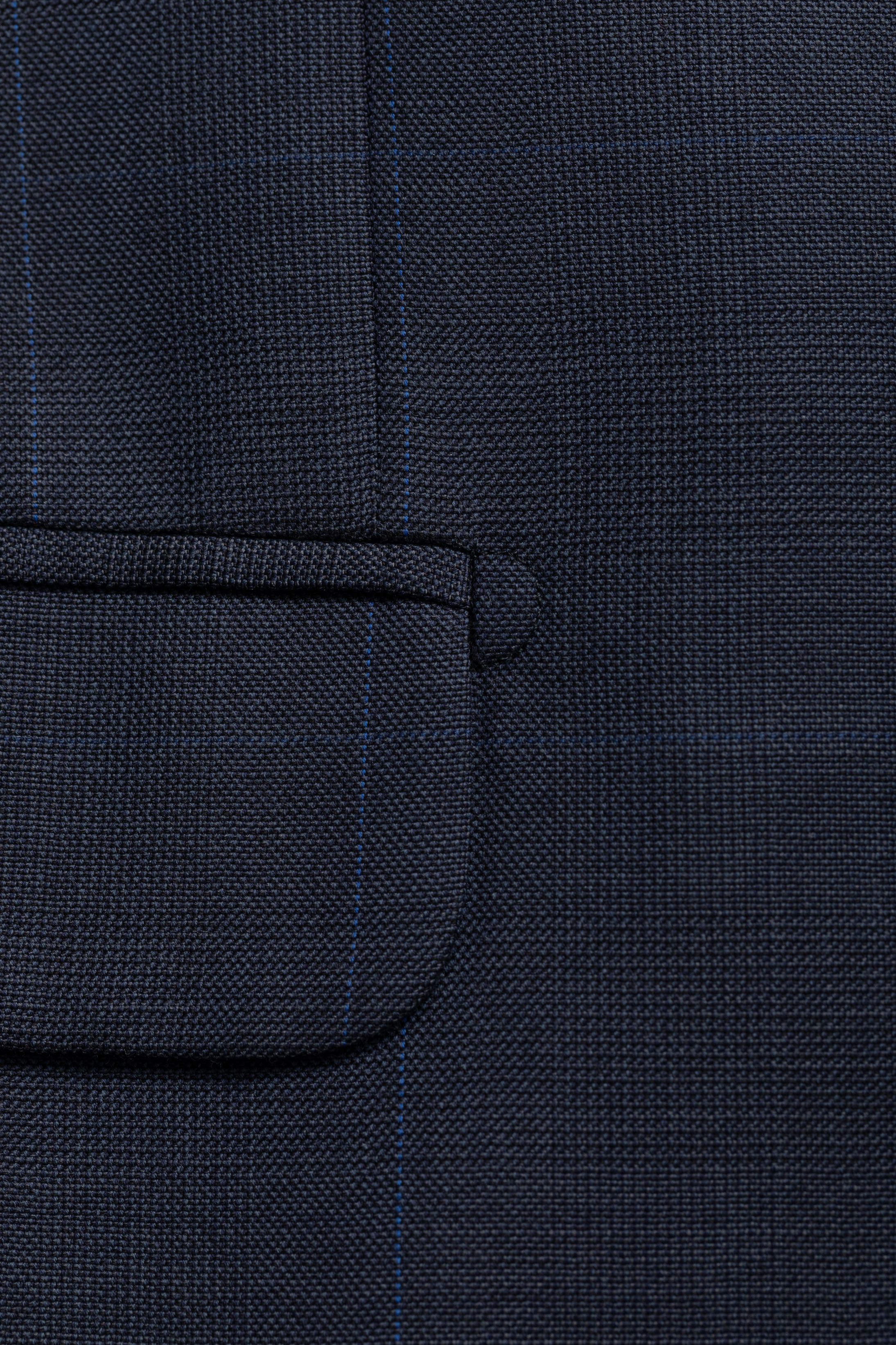 Terno Super 120 Slim Window Pane Marinho