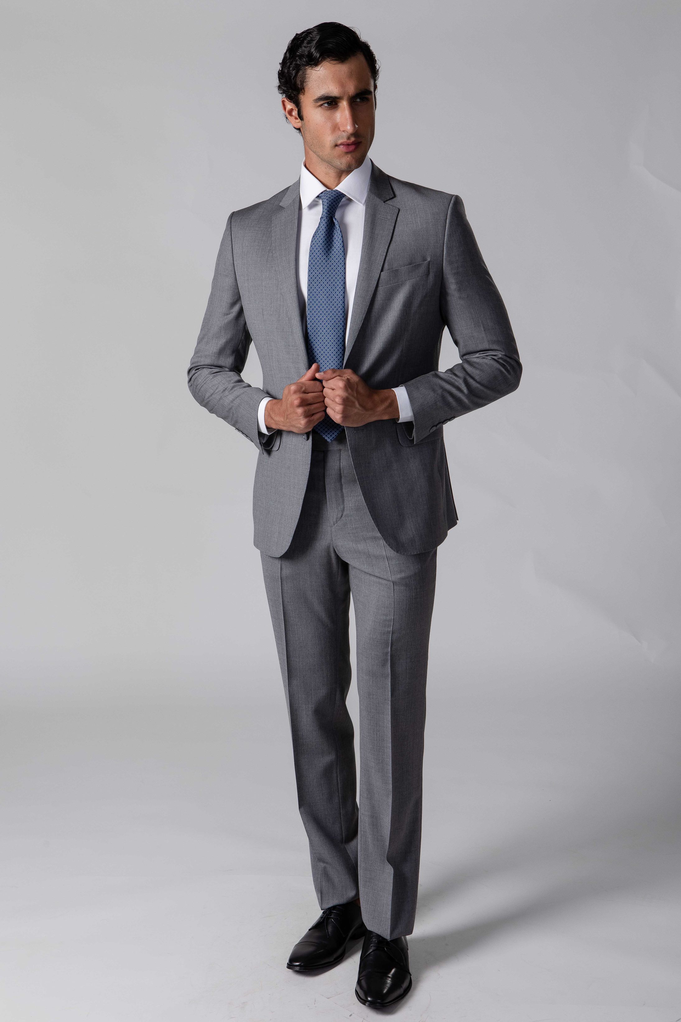 Costume Super 120 Slim Cinza Claro