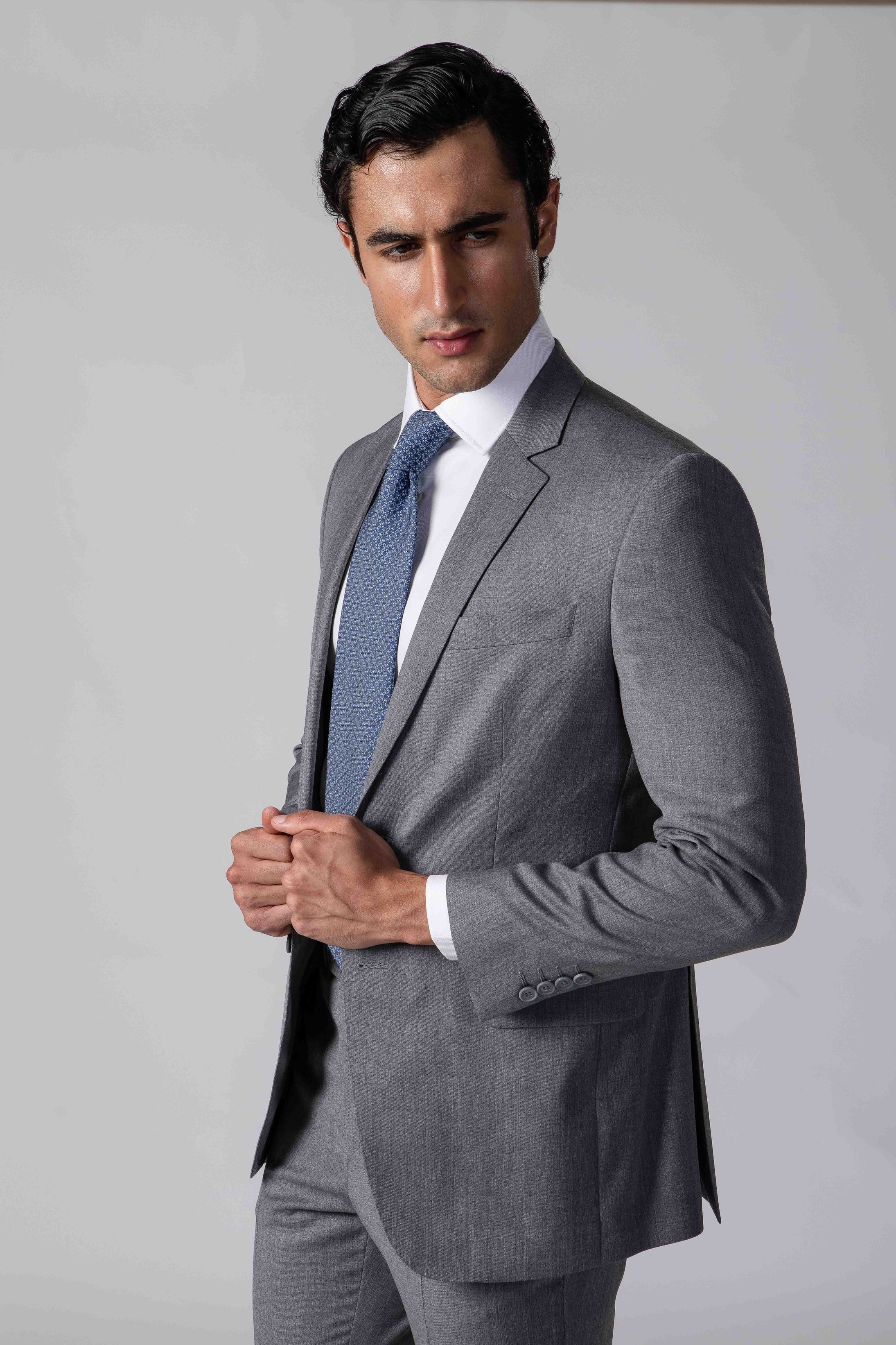Costume Super 120 Slim Cinza Claro