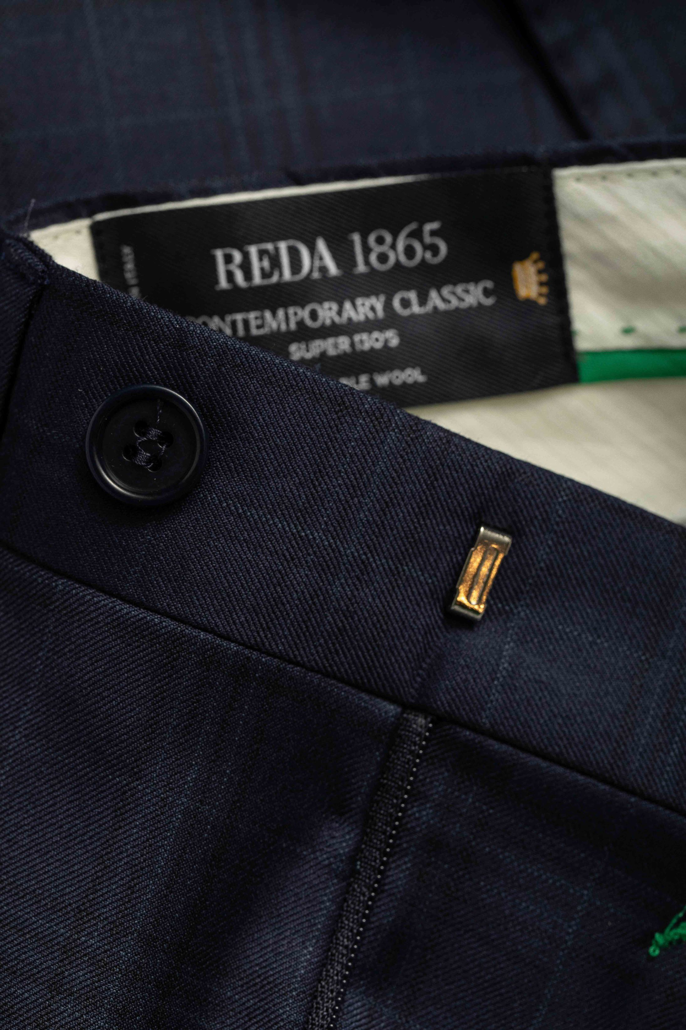 Costume Reda Super 130 Slim Window Pane Marinho