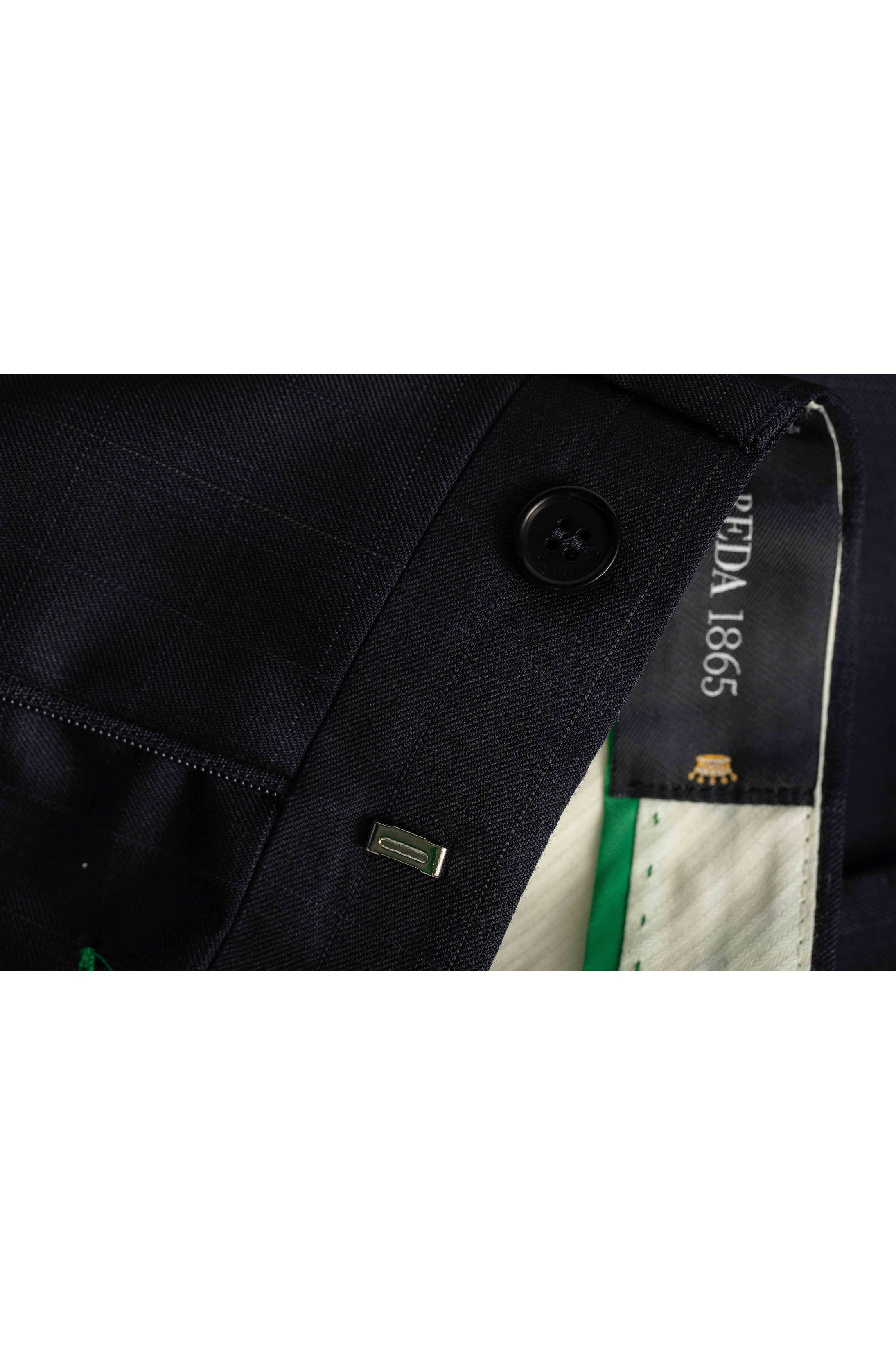 Costume Reda Super 110 Slim Window Pane Marinho 