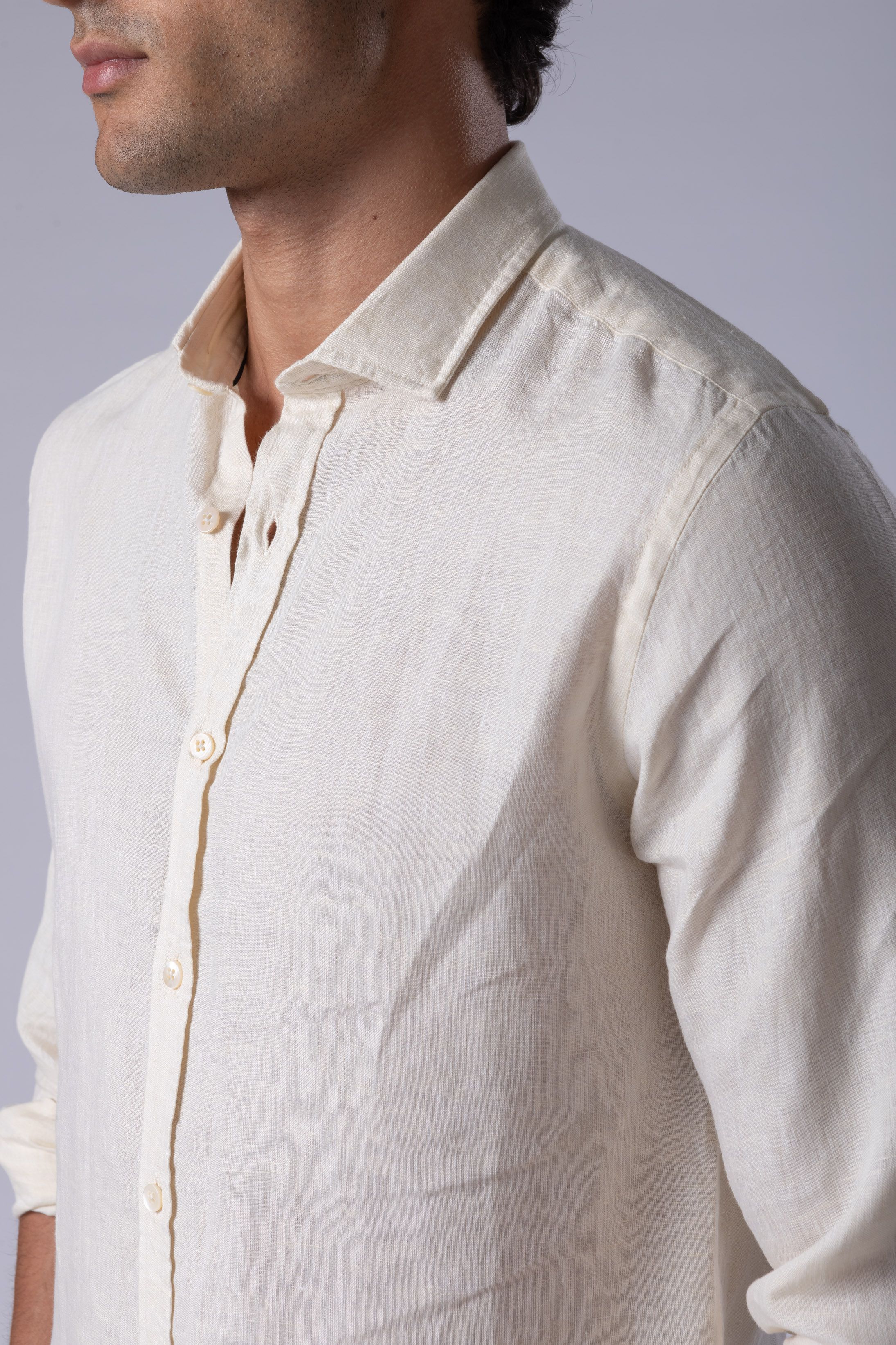 Camisa Manga Longa Regular Linho amarela