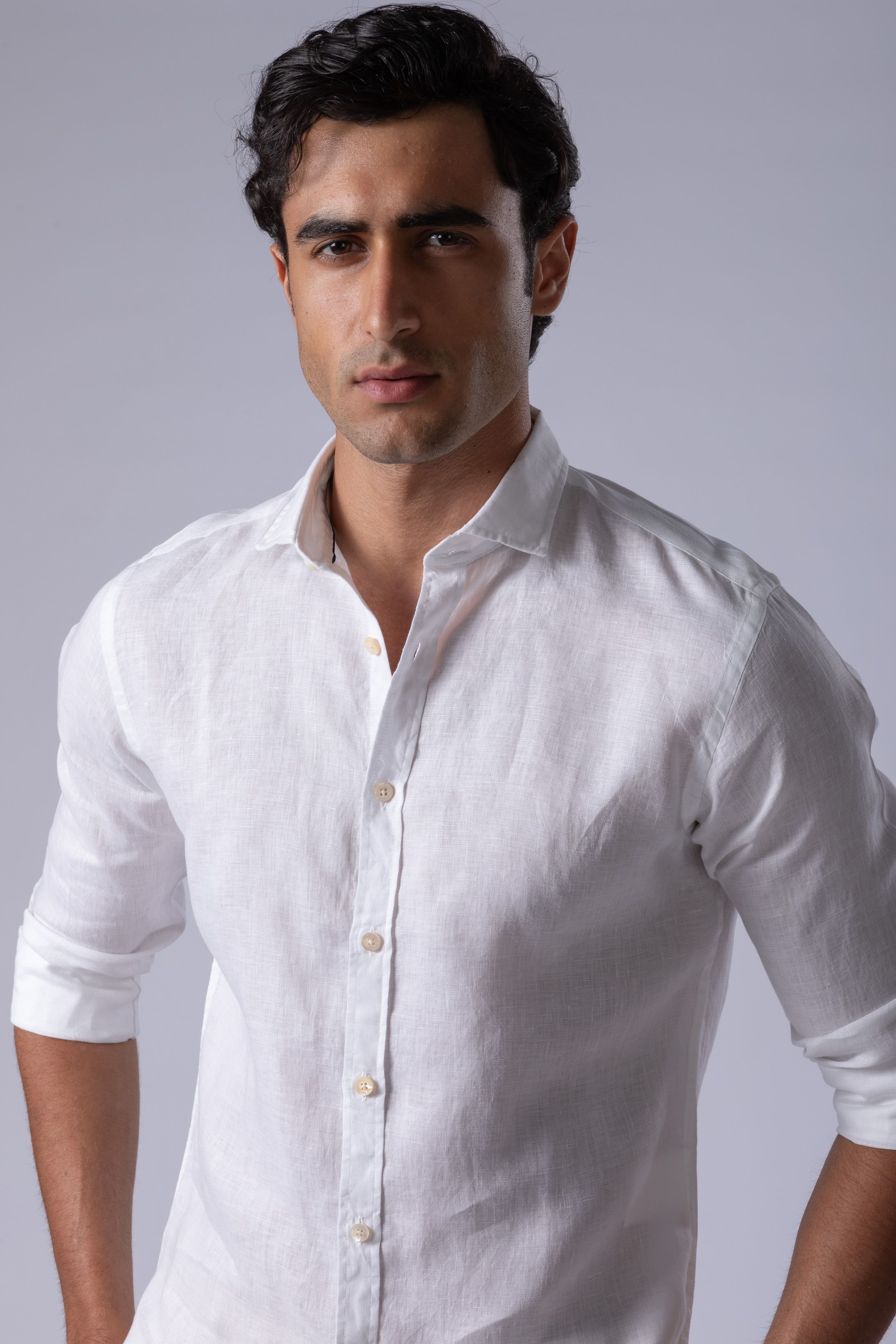 Camisa Manga Longa Regular Linho branco