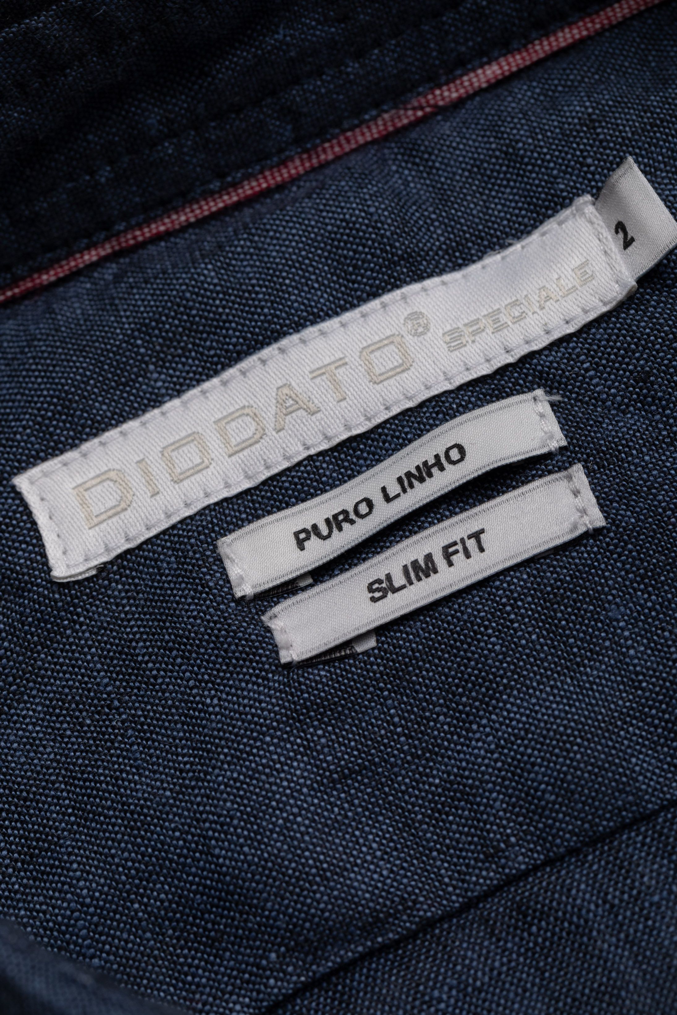 Camisa Manga Longa Slim Fit Linho marinho