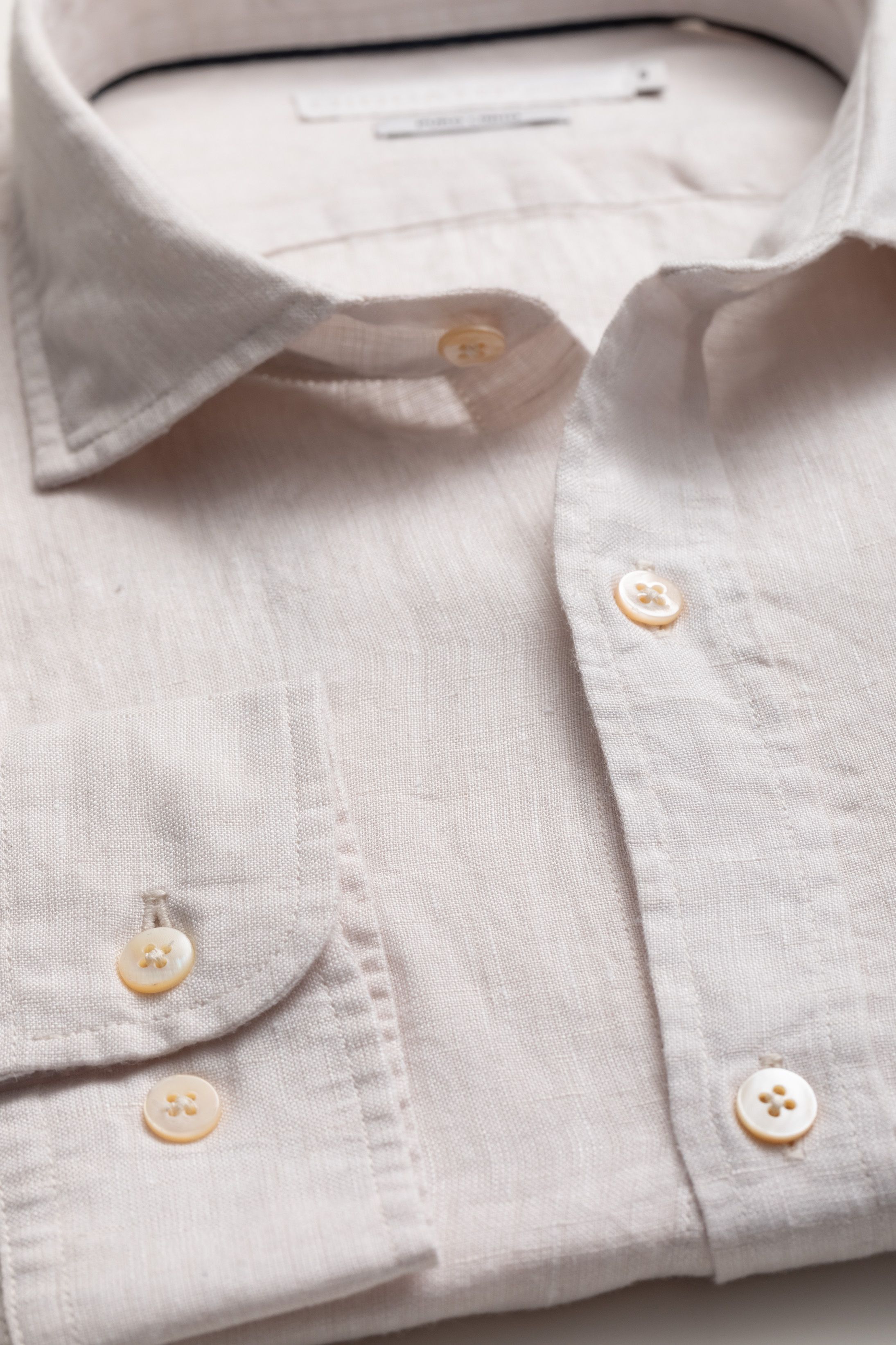 Camisa Manga Longa Regular Linho areia