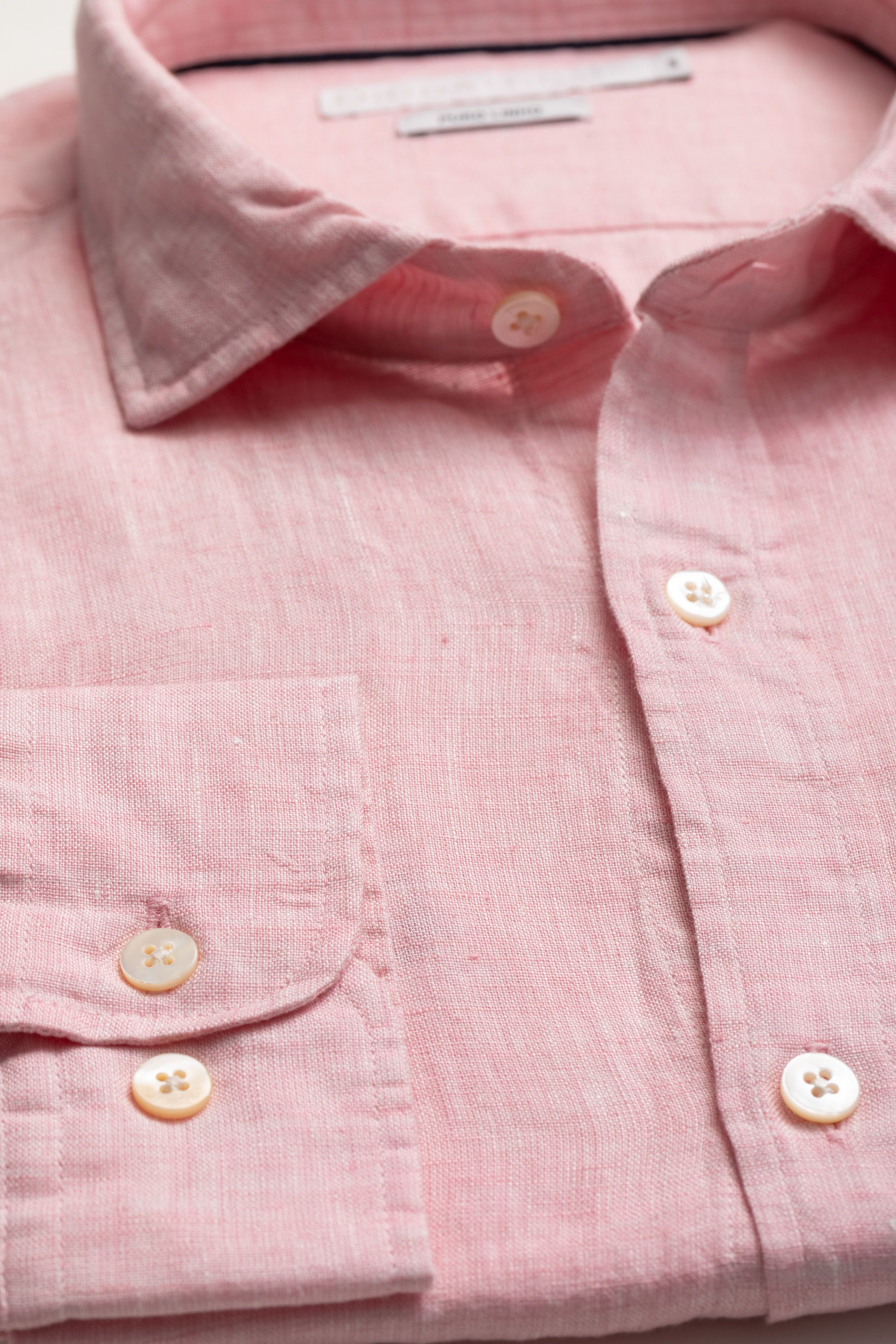 Camisa Manga Longa Regular Linho rosa